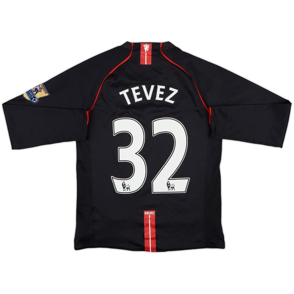 2007-08 Manchester United Away L/S Shirt Tevez #32 - 8/10 - (L.Boys)