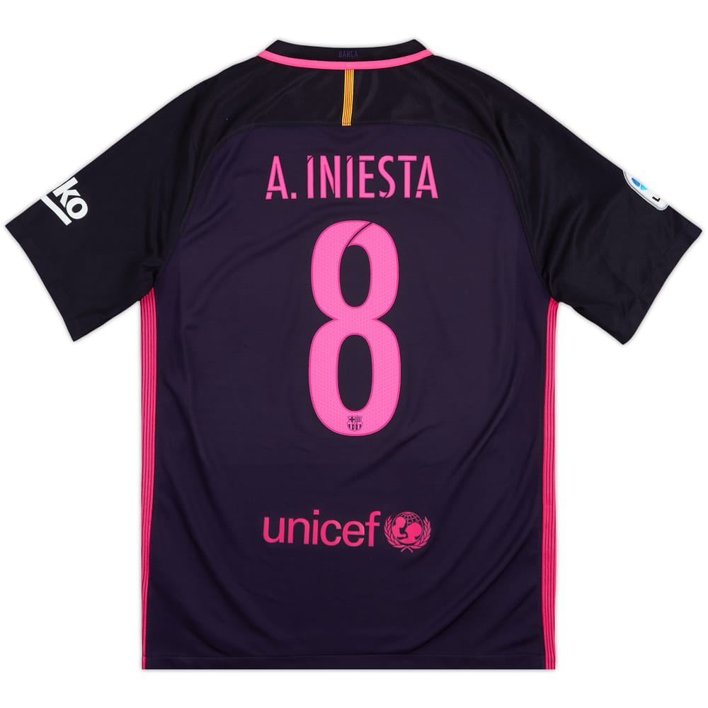 2016-17 Barcelona Away Shirt A.Iniesta #8 - 10/10 - (M)