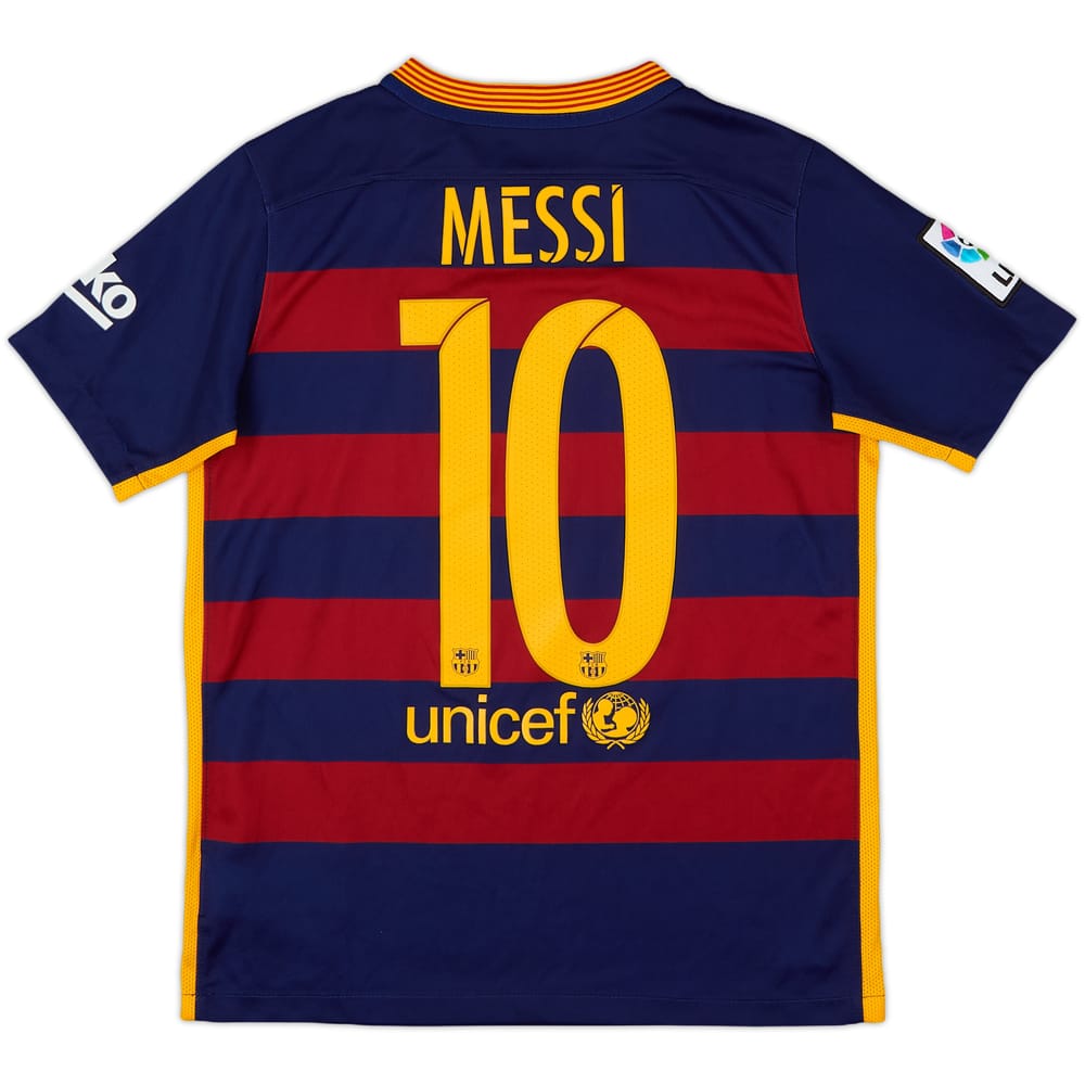 2015-16 Barcelona Home Shirt Messi #10 - 8/10 - (L.Boys)