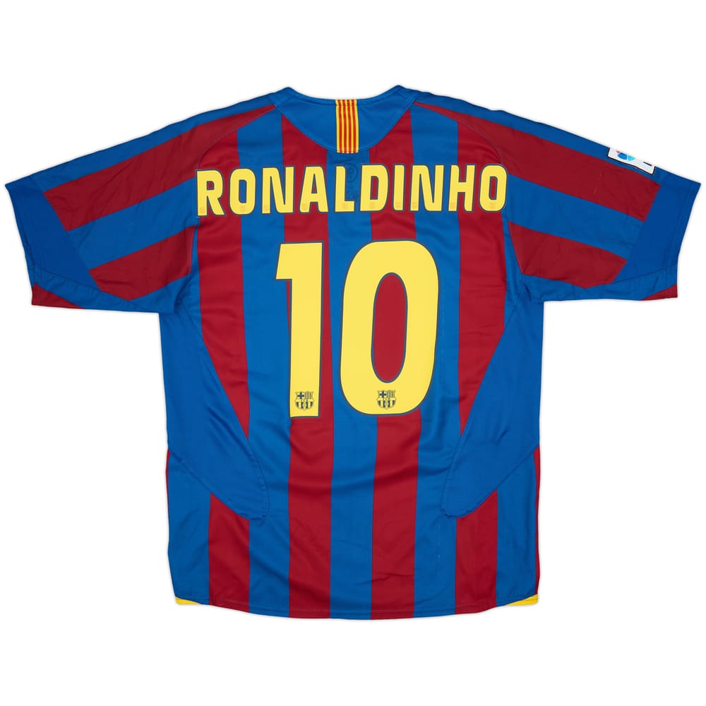 2005-06 Barcelona Home Shirt Ronaldinho #10 - 7/10 - (L)