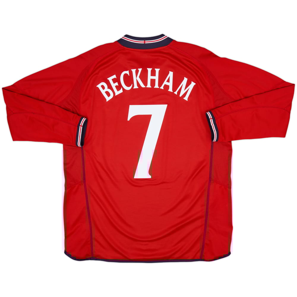 2002-04 England Away L/S Shirt Beckham #7 - 8/10 - (L)