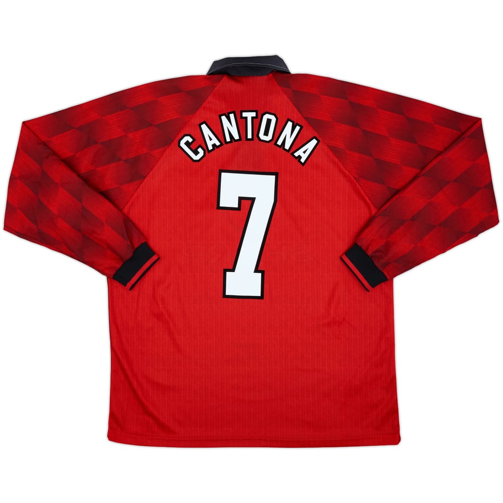 1996-98 Manchester United Home L/S Shirt Cantona #7 - 8/10 - (XL)