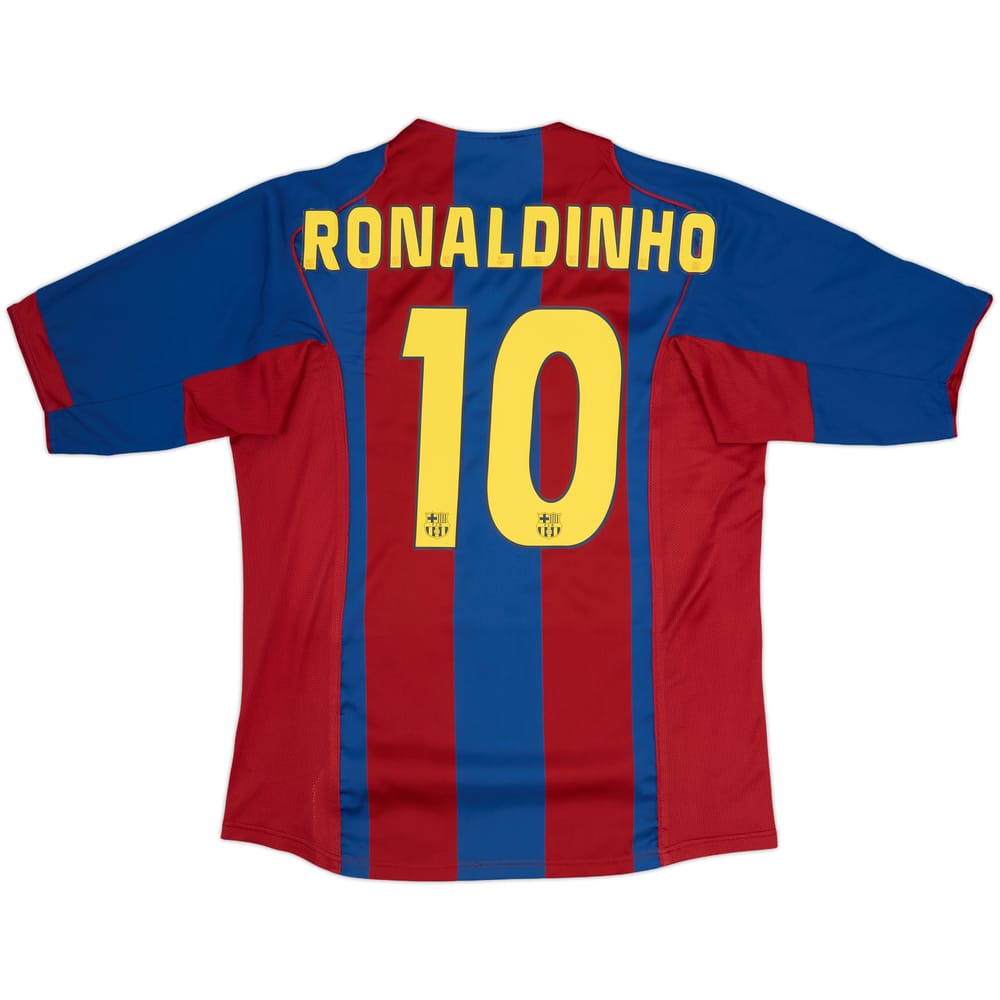 2004-05 Barcelona Home Shirt Ronaldinho #10 - 8/10 - (L)