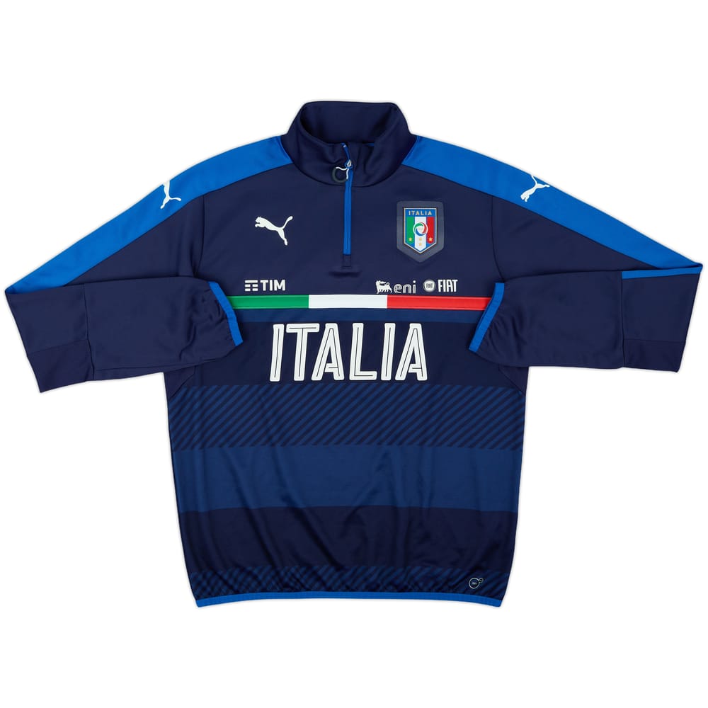 2014-15 Italy Player Issue Puma 1/4 Zip Drill Top - 10/10 - (L)