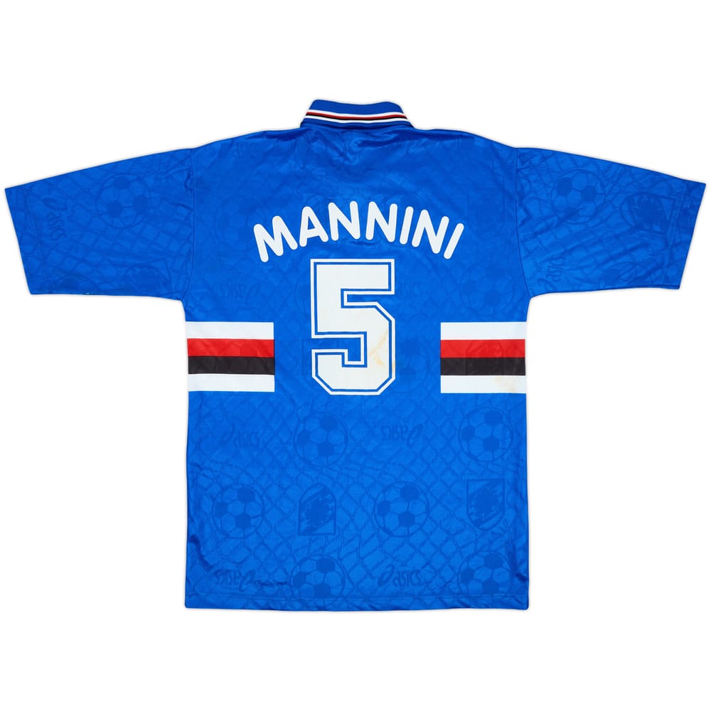 1995-96 Sampdoria Home Shirt Mannini #5 - 6/10 - (XXL)