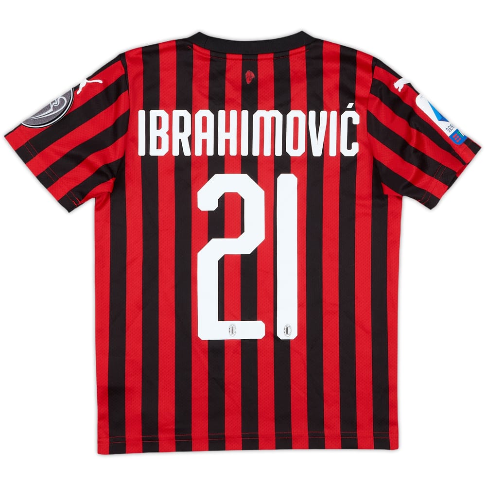 2019-20 AC Milan Home Shirt Ibrahimovic #21 - 8/10 - (S.Boys)
