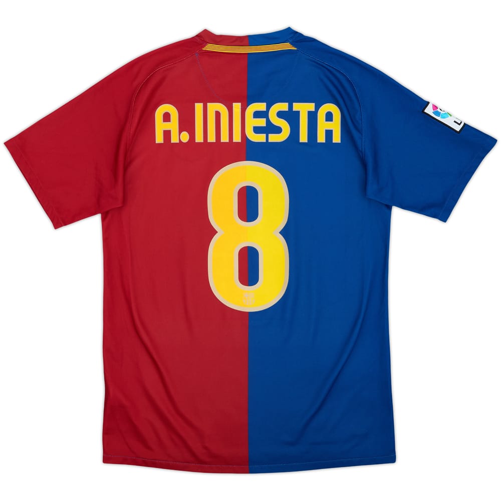 2008-09 Barcelona Home Shirt A.Iniesta #8 - 9/10 - (S)