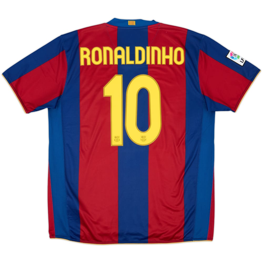 2007-08 Barcelona Home Shirt Ronaldinho #10 - 8/10 - (XL)