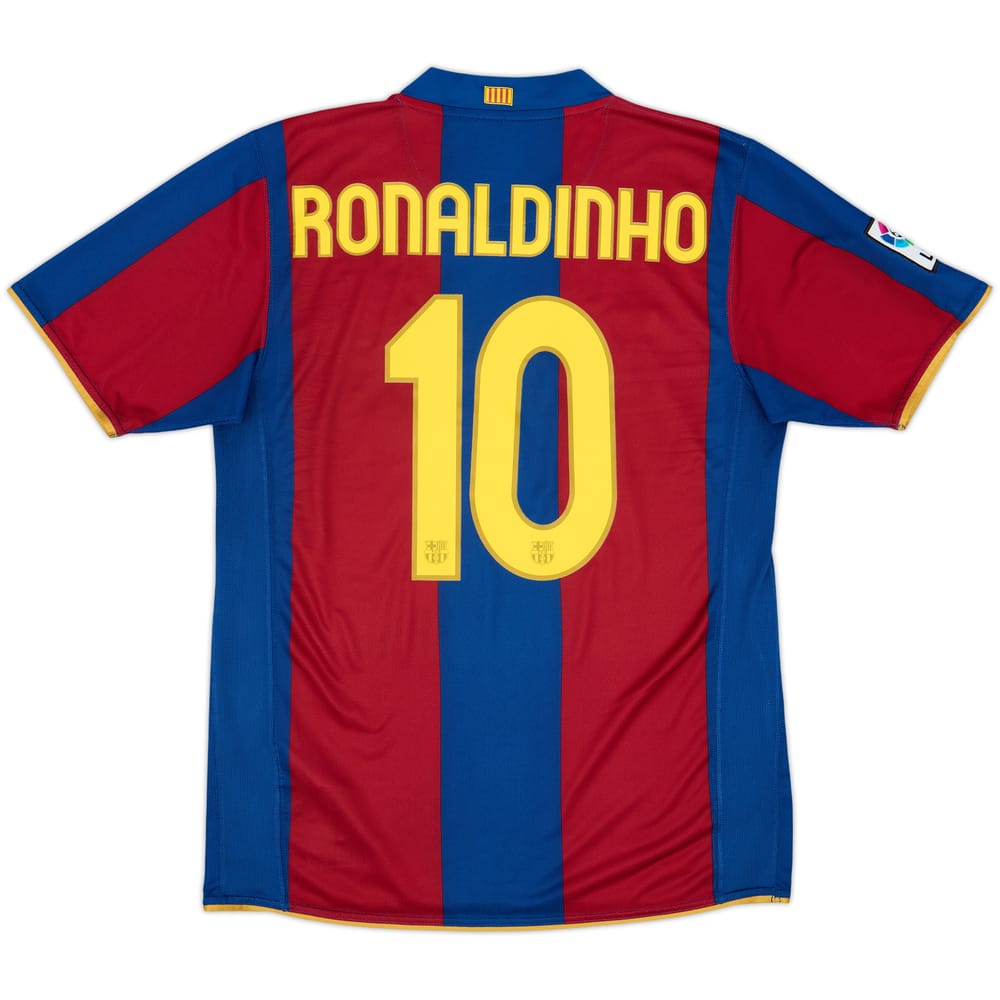2007-08 Barcelona Home Shirt Ronaldinho #10 - 8/10 - (M)