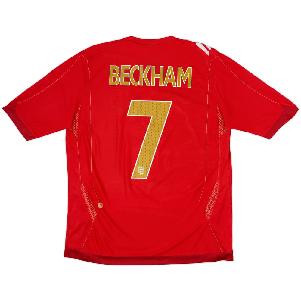 2006-08 England Away Shirt Beckham #7 - 6/10 - (L)