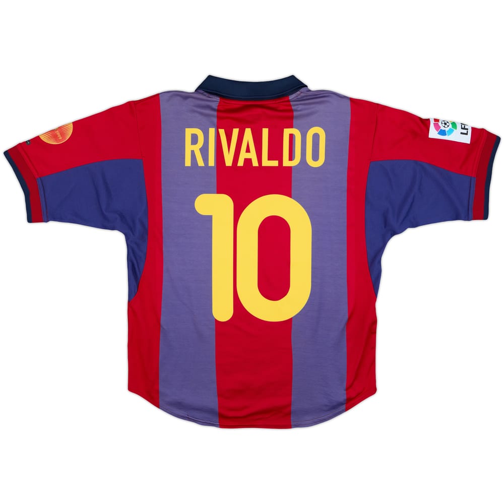 2000-01 Barcelona Home Shirt Rivaldo #10 - 9/10 - (S)