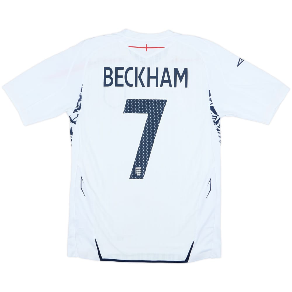 Camiseta de local del England 2007-09 Beckham #7 - 7/10 - (S)
