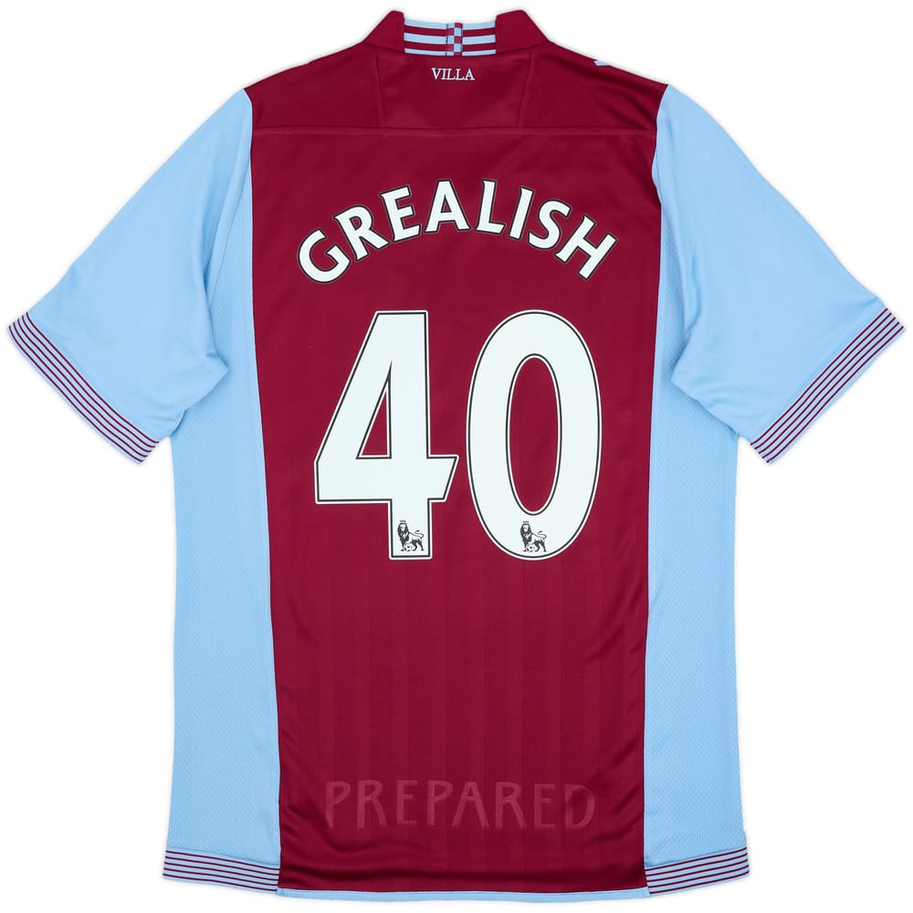 2013-14 Aston Villa Home Shirt Grealish #40 - 8/10 - (L)