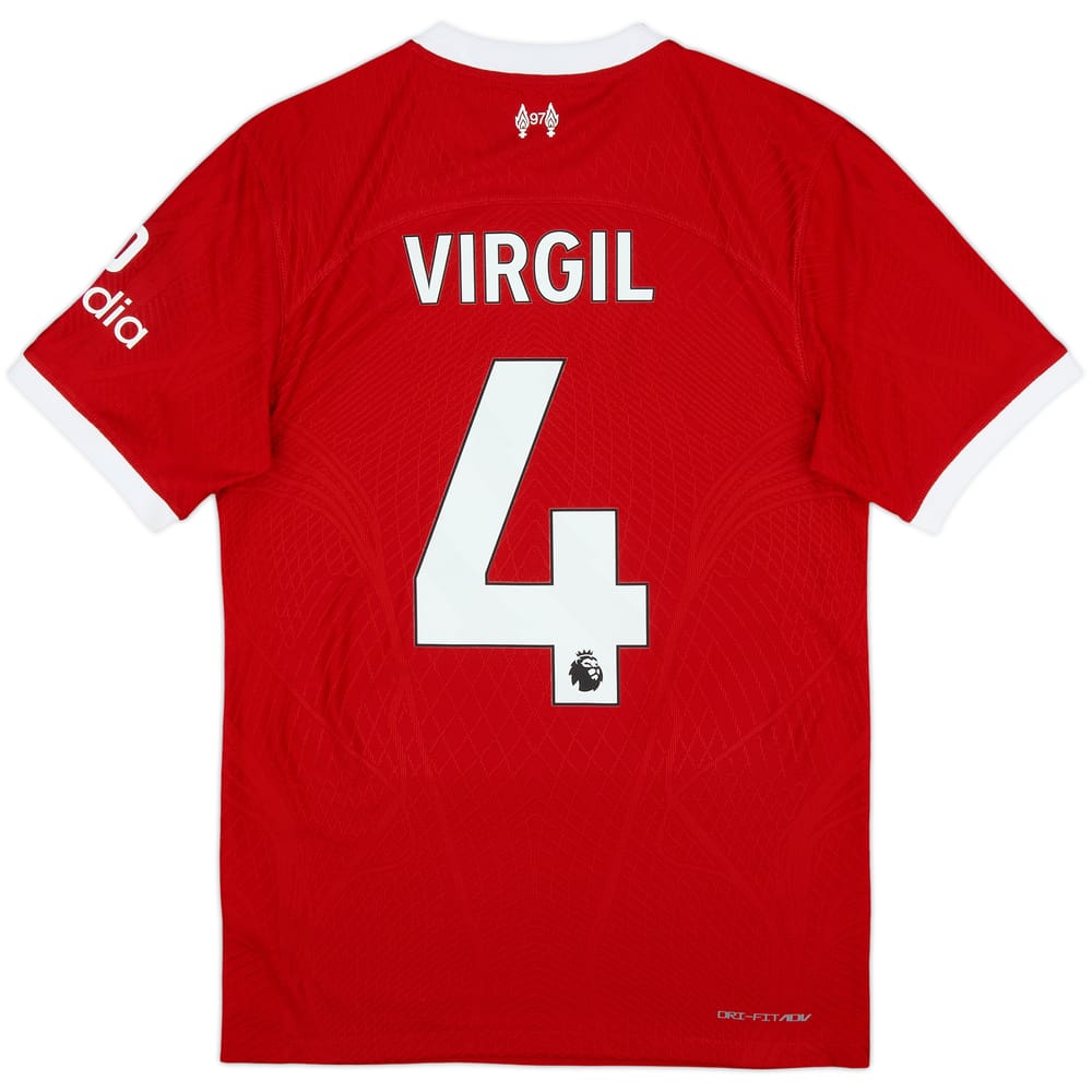 2023-24 Liverpool Authentic Home Shirt Virgil #4 - 10/10 - (S)
