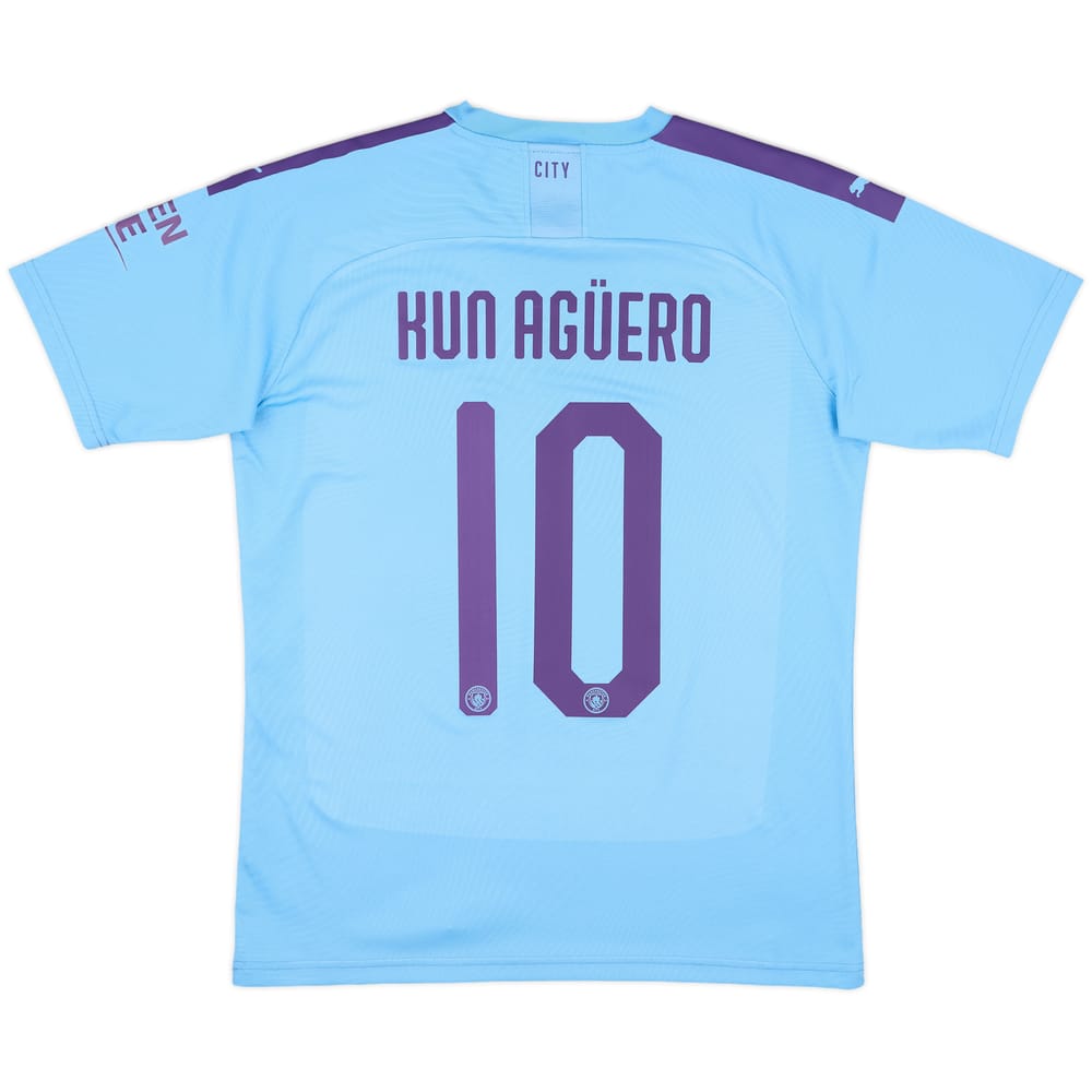 2019-20 Manchester City Home Shirt Kun Aguero #10 - 9/10 - (M)