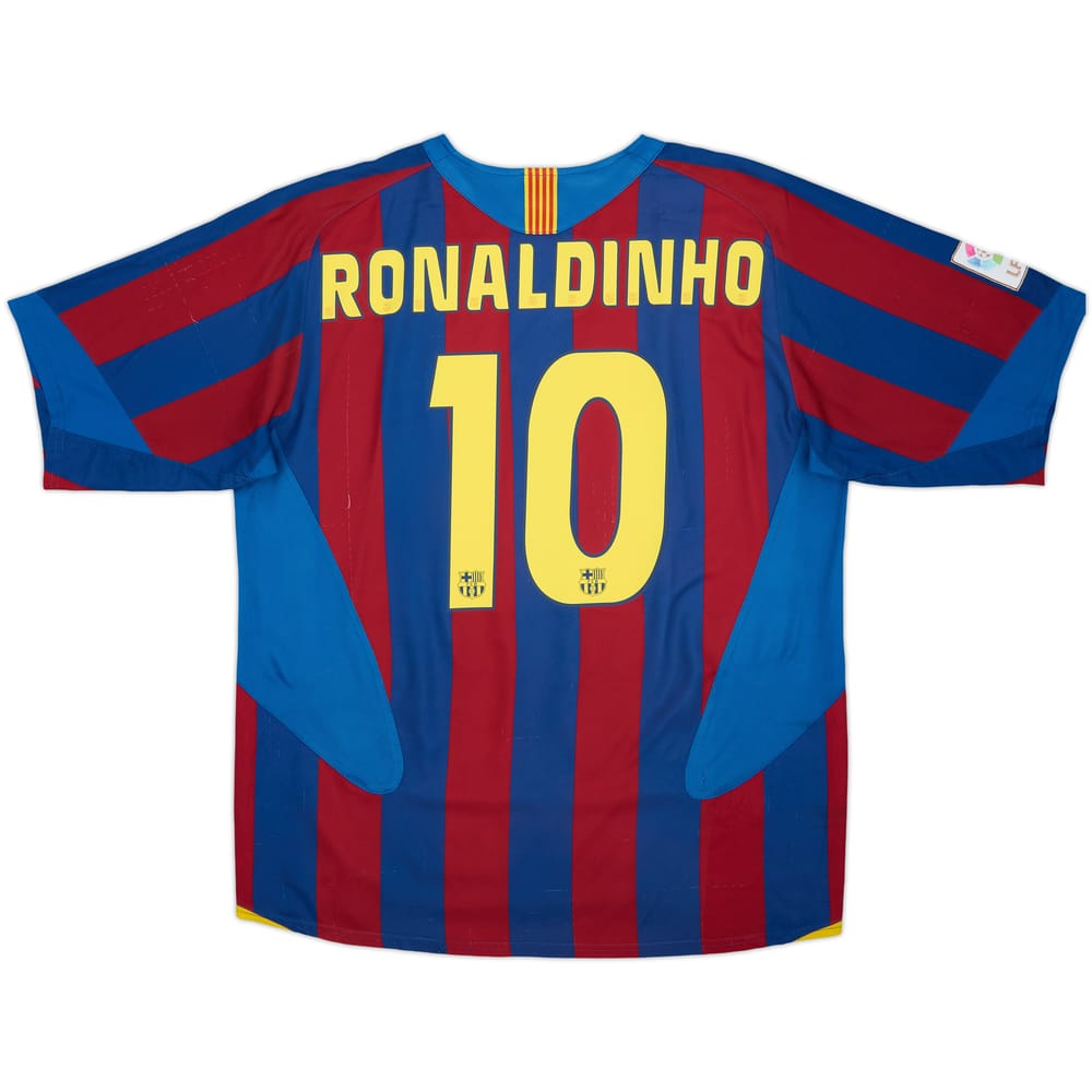 2005-06 Barcelona Home Shirt Ronaldinho #10 - 7/10 - (L)
