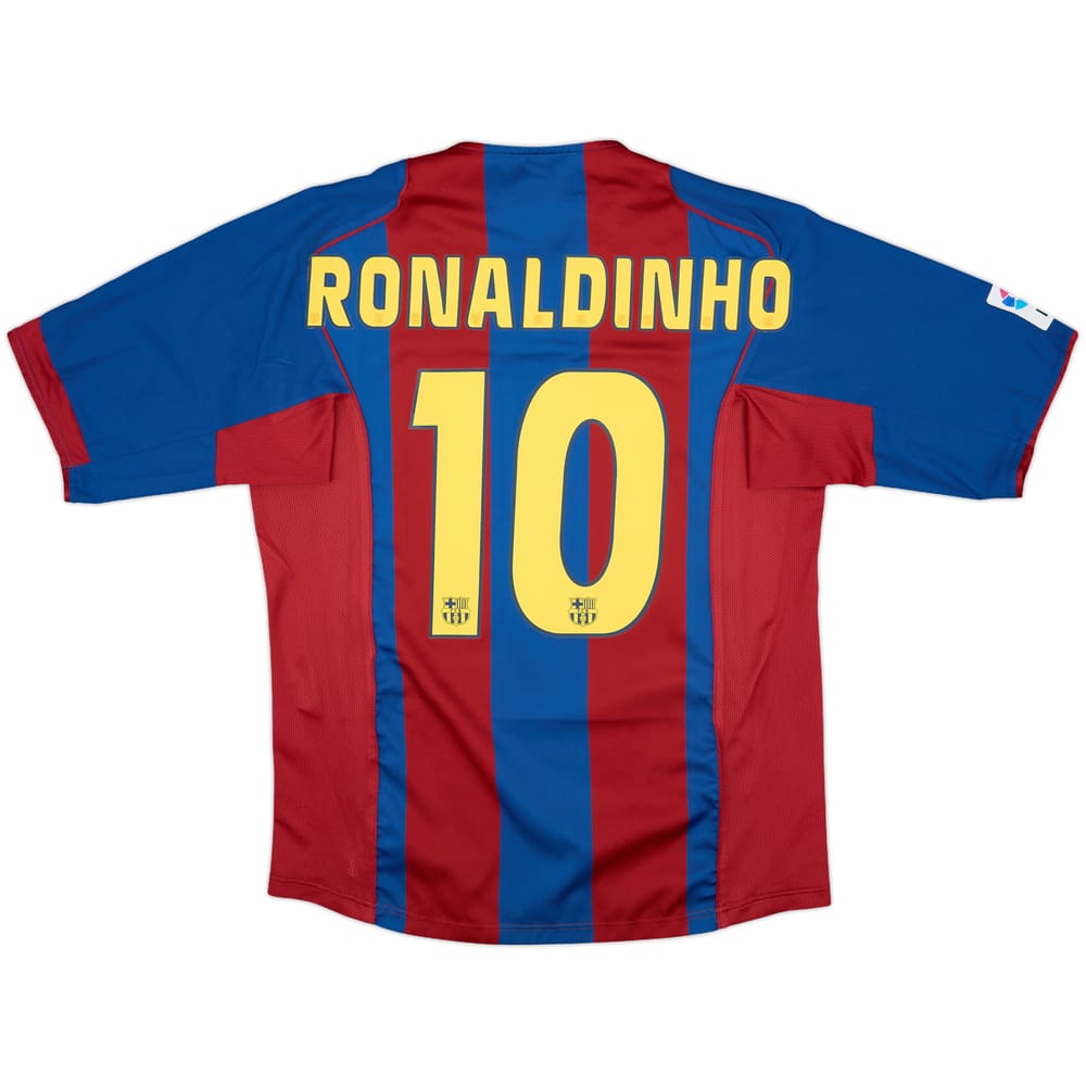 2004-05 Barcelona Home Shirt Ronaldinho #10 - 7/10 - (M)