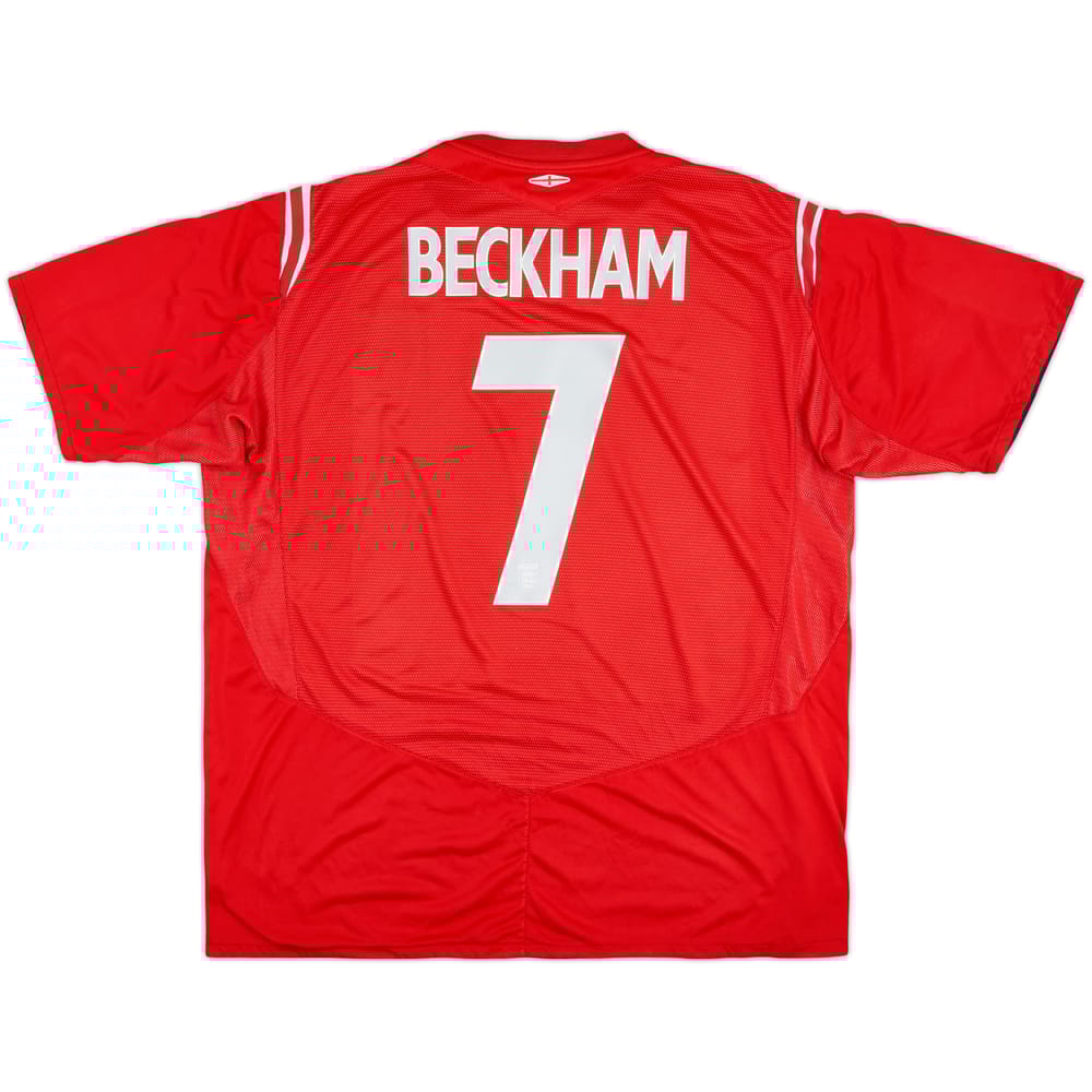 2004-06 England Away Shirt Beckham #7 - 8/10 - (3XL)