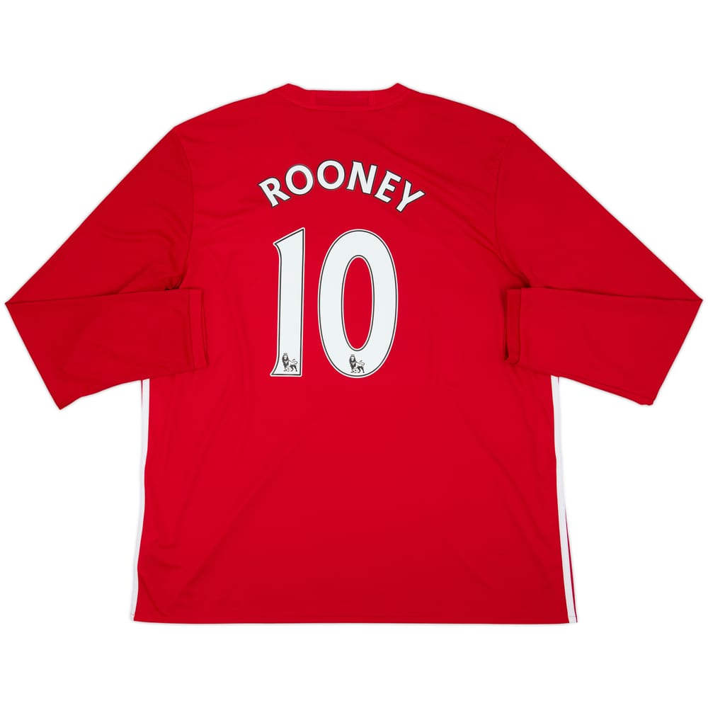 Camiseta de local del Manchester United 2016-17 L/S Rooney #10 - 8/10 - (XXL)