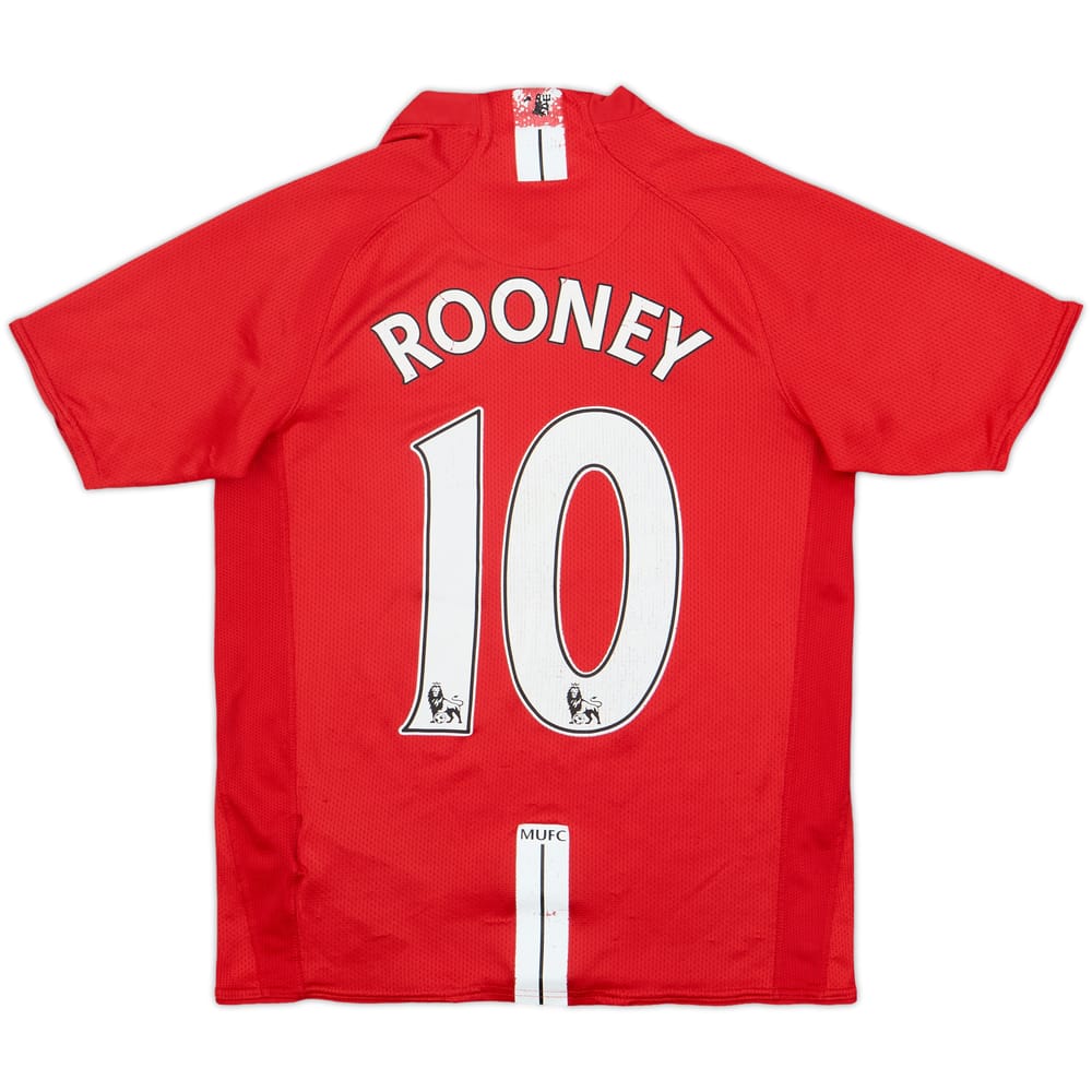 2007-09 Manchester United Home Shirt Rooney #10 - 4/10 - (L.Boys)