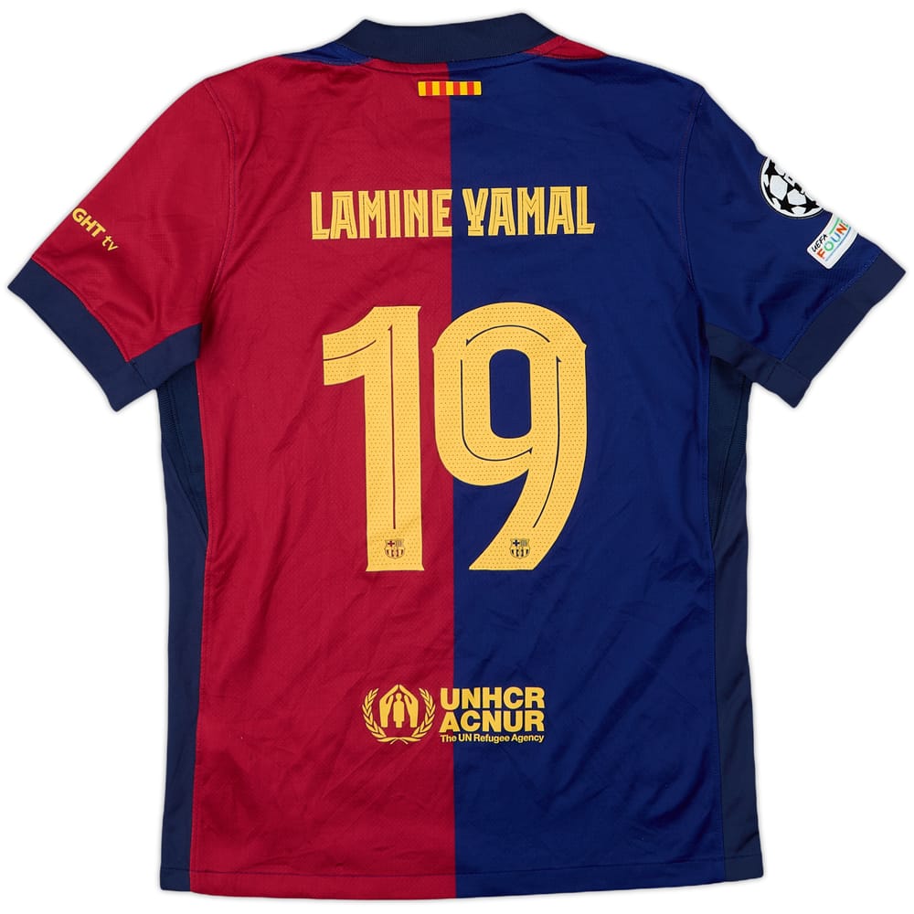 2024-25 Barcelona Home Shirt Lamine Yamal #19 - 6/10 - (L.Boys)
