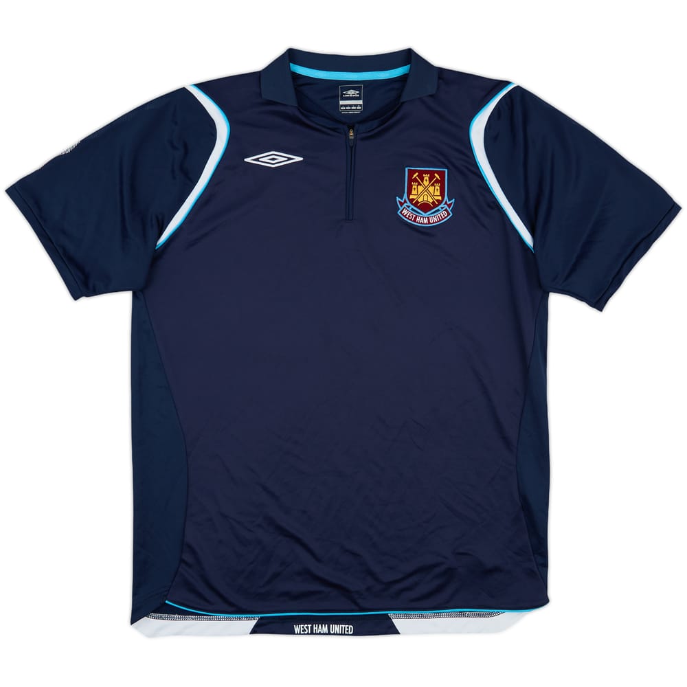 2007-08 West Ham 1/4 Zip Polo Shirt - 10/10 - (L)