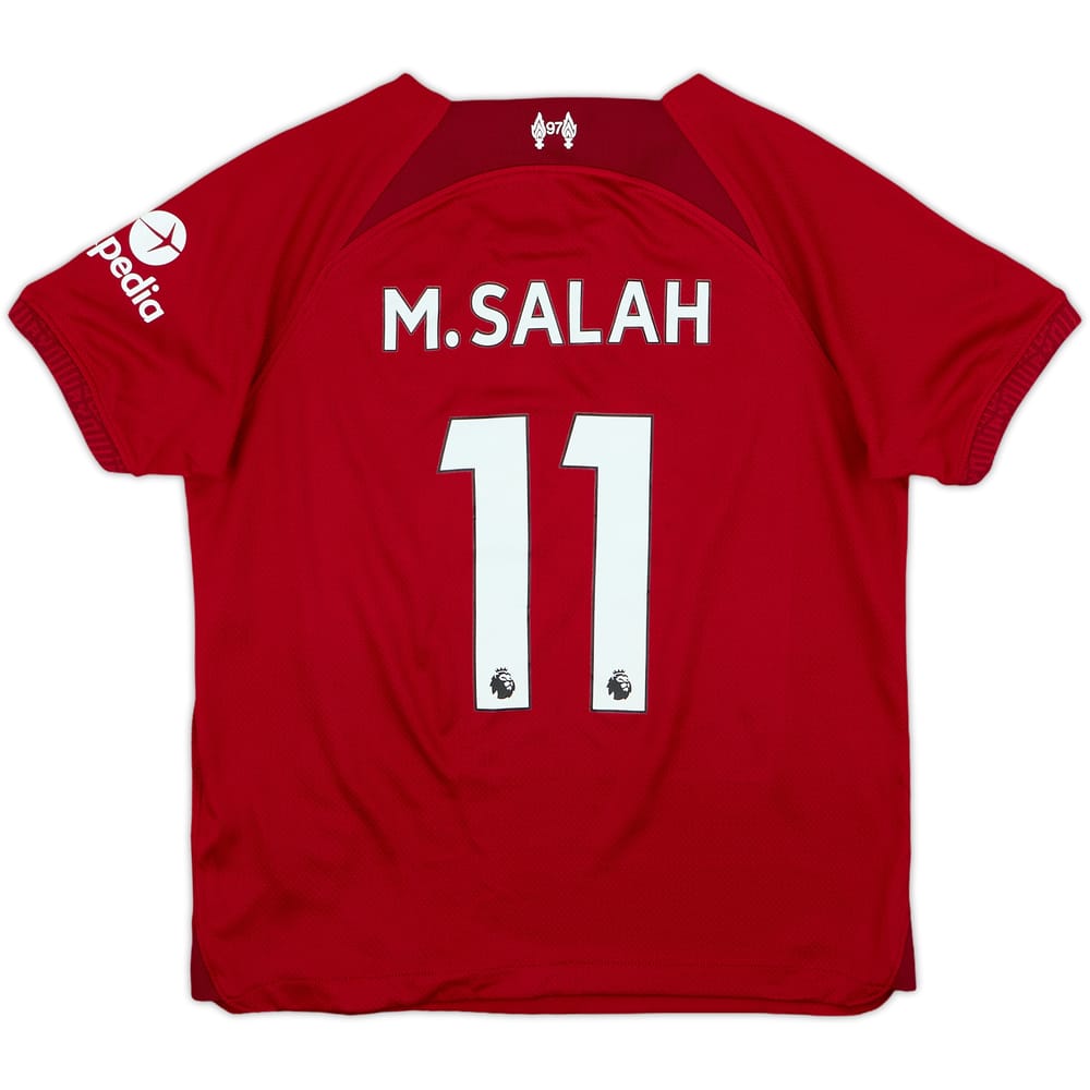 2022-23 Liverpool Home Shirt Salah #11 - 8/10 - (7-8 Years)
