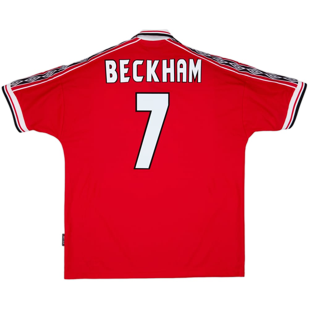 1998-00 Manchester United 'UEFA Champions League Winners' Home Shirt Beckham #7 - 8/10 - (XL)