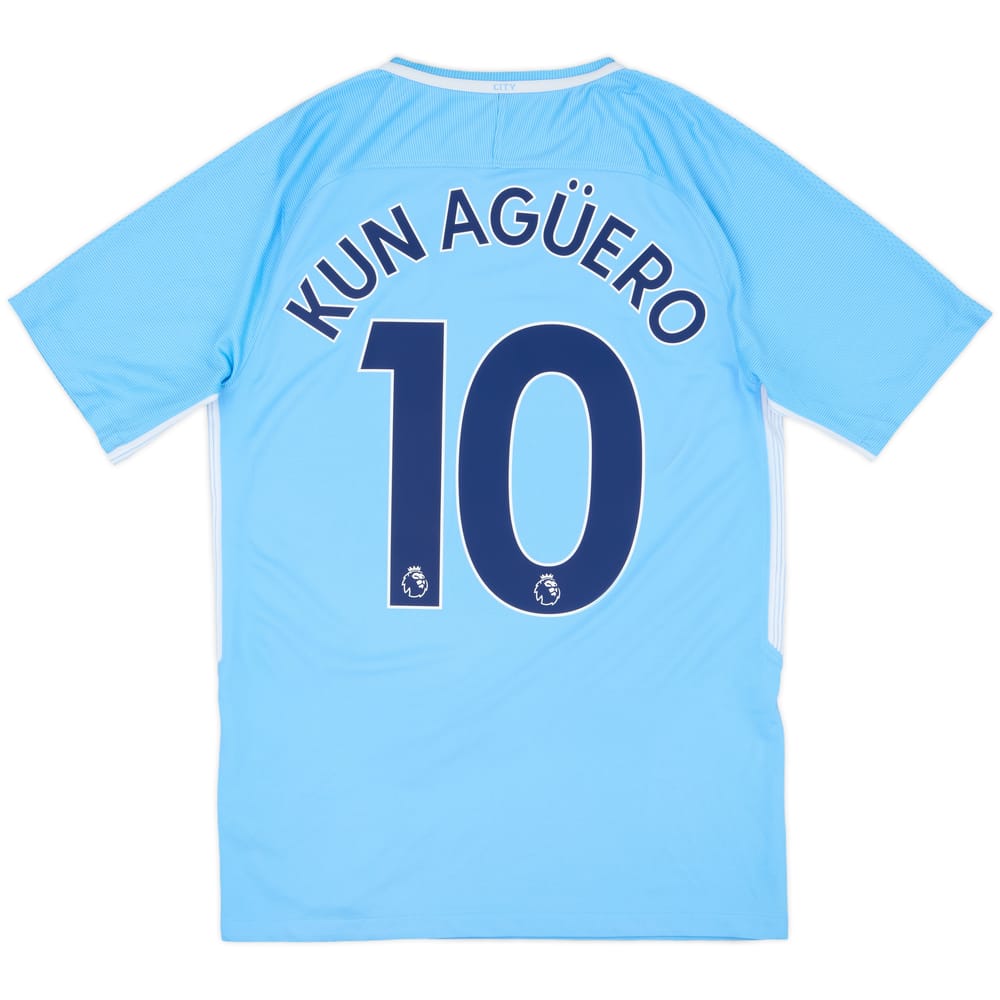 2017-18 Manchester City Home Shirt Kun Aguero #10 - 9/10 - (S)