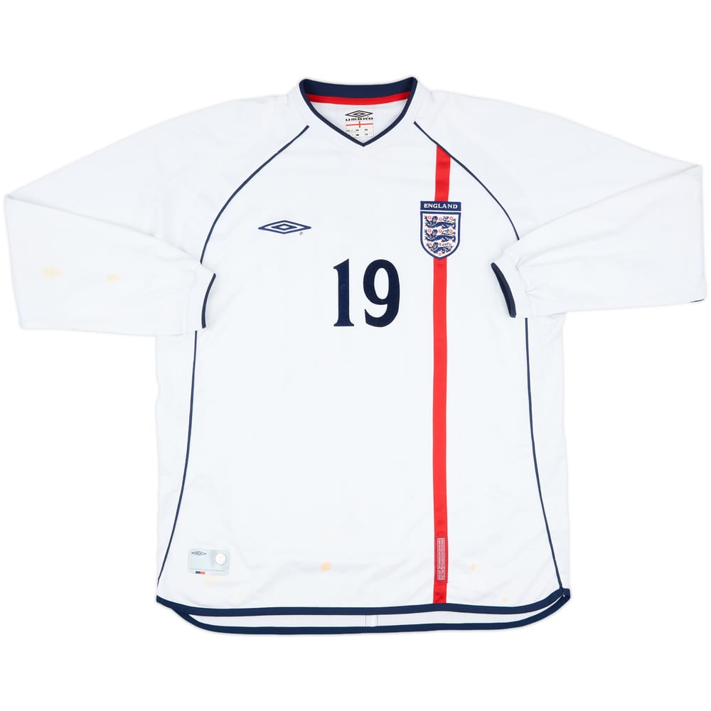 2001-02 England Match Issue Home L/S Shirt #19