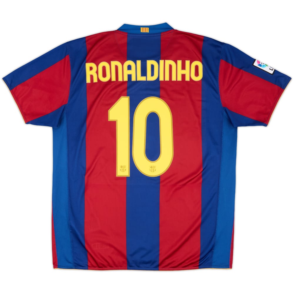 2007-08 Barcelona Home Shirt Ronaldinho #10 - 7/10 - (XL)