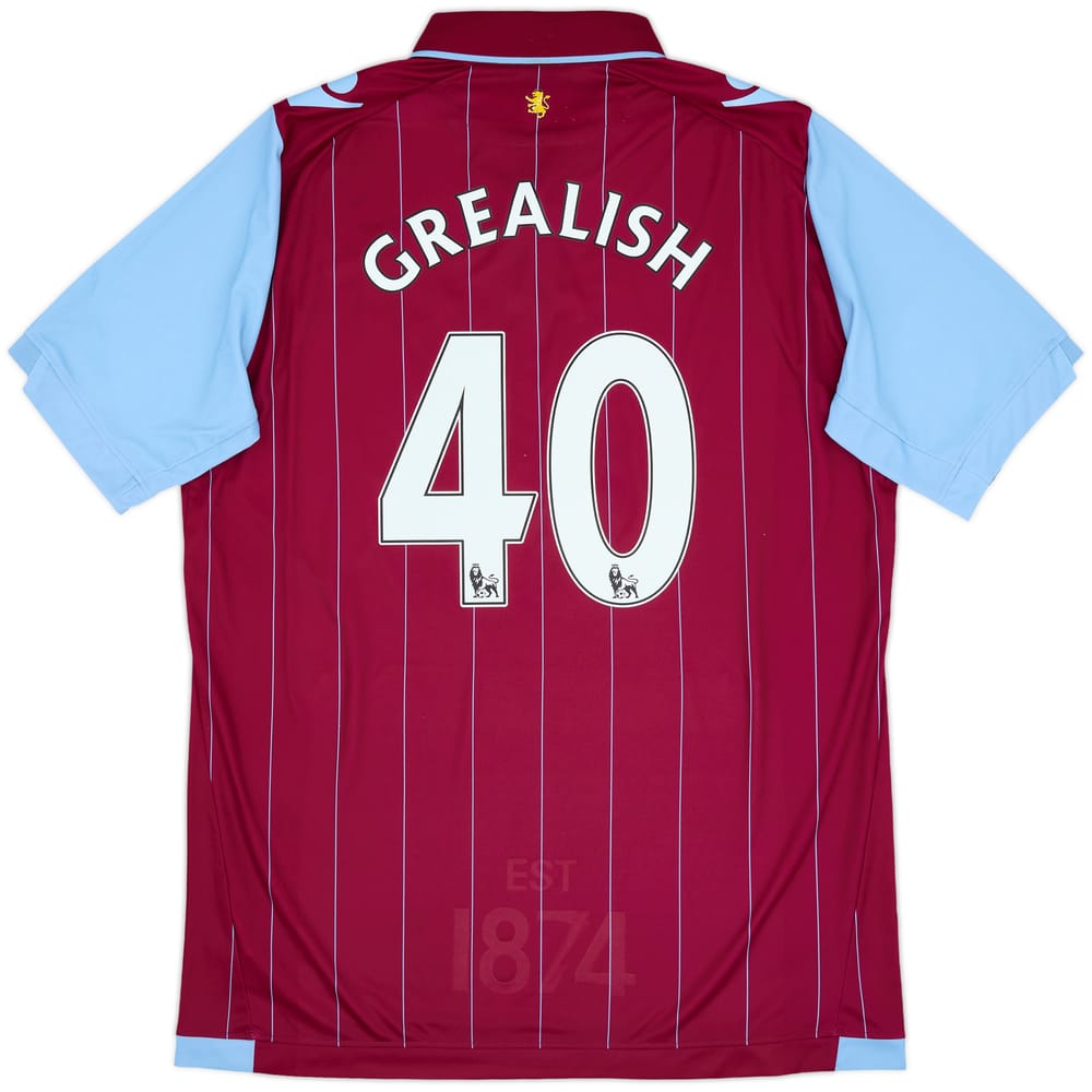2014-15 Aston Villa Home Shirt Grealish #40 - 9/10 - (XXL)