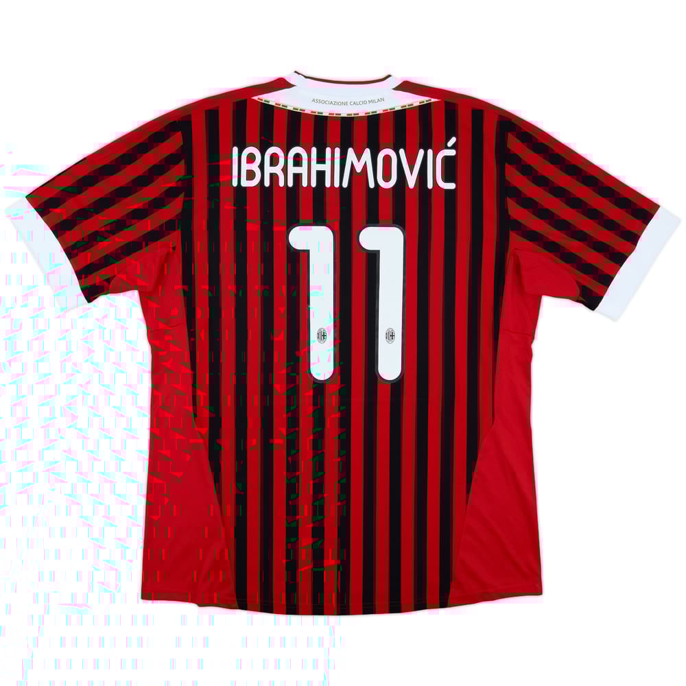 2011-12 AC Milan Home Shirt Ibrahimovic #11 - 6/10 - (XXL)