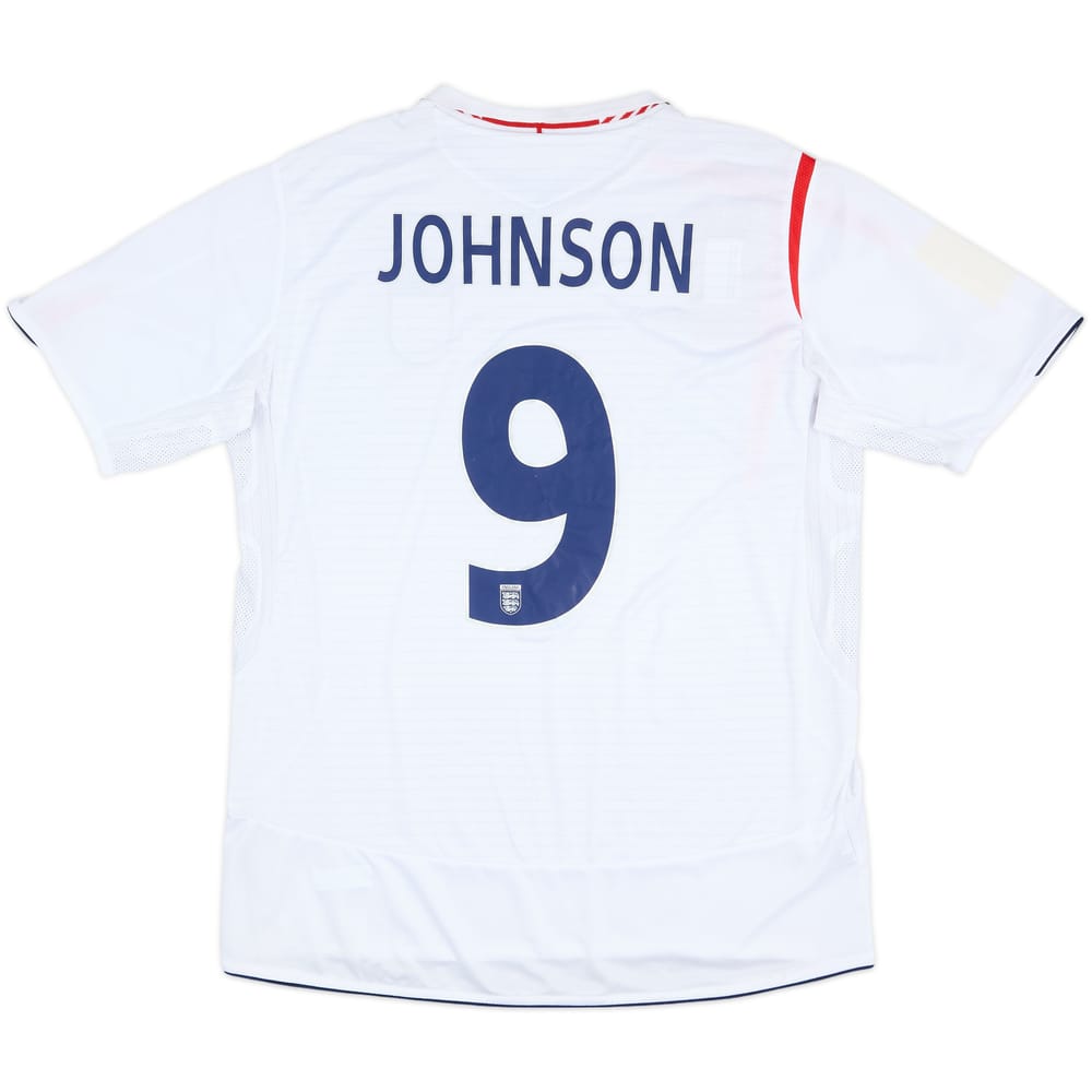 2005-07 England Player Issue Home Shirt Johnson #9 - 5/10 - (XL)