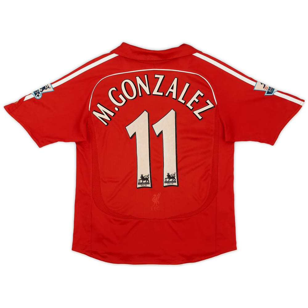 2006-08 Liverpool Home Shirt M.Gonzalez #11 - 6/10 - (M.Boys)
