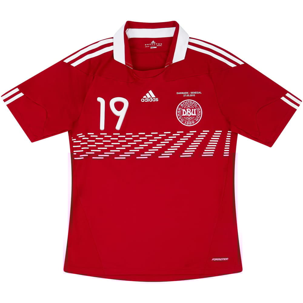 2010 Denmark Match Issue Home Shirt Rommedahl #19 (v Senegal)