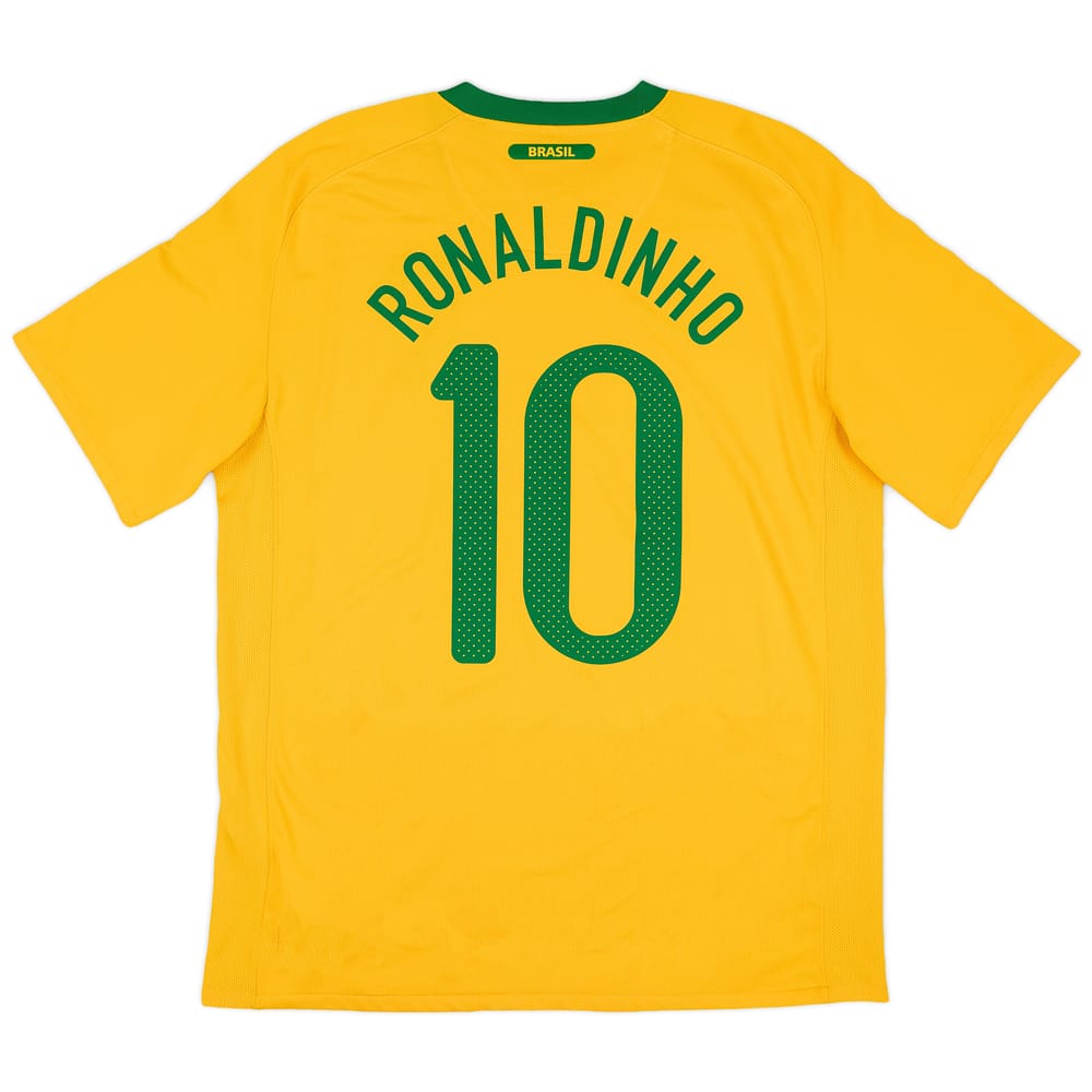 2010-11 Brazil Home Shirt Ronaldinho #10 - 8/10 - (L)