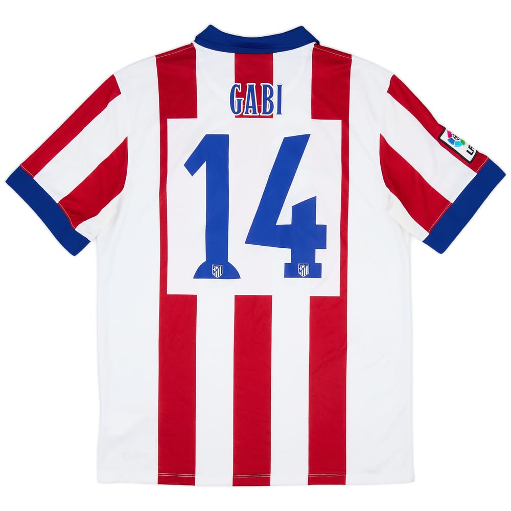 2014-15 Atletico Madrid Home Shirt Gabi #14 - 8/10 - (L)