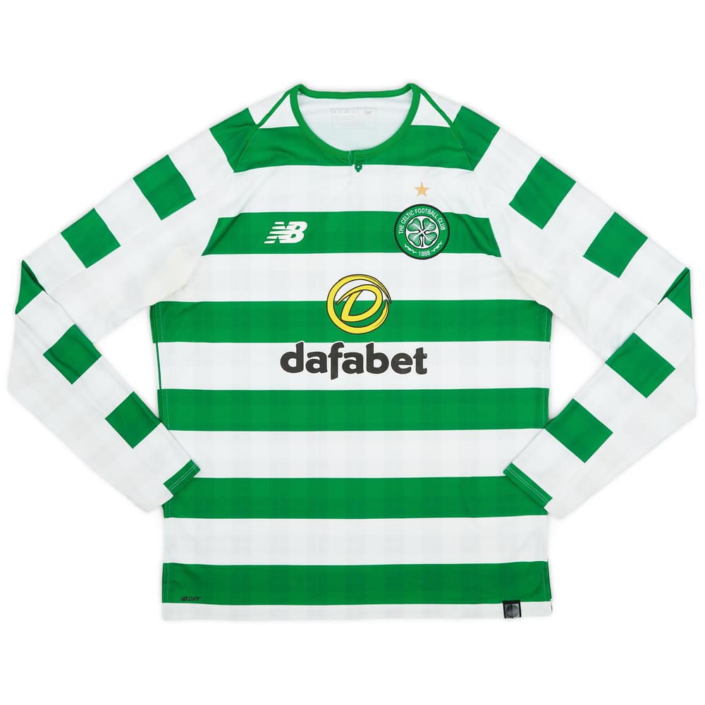 2018-19 Celtic Home L/S Shirt - 7/10 - (M)