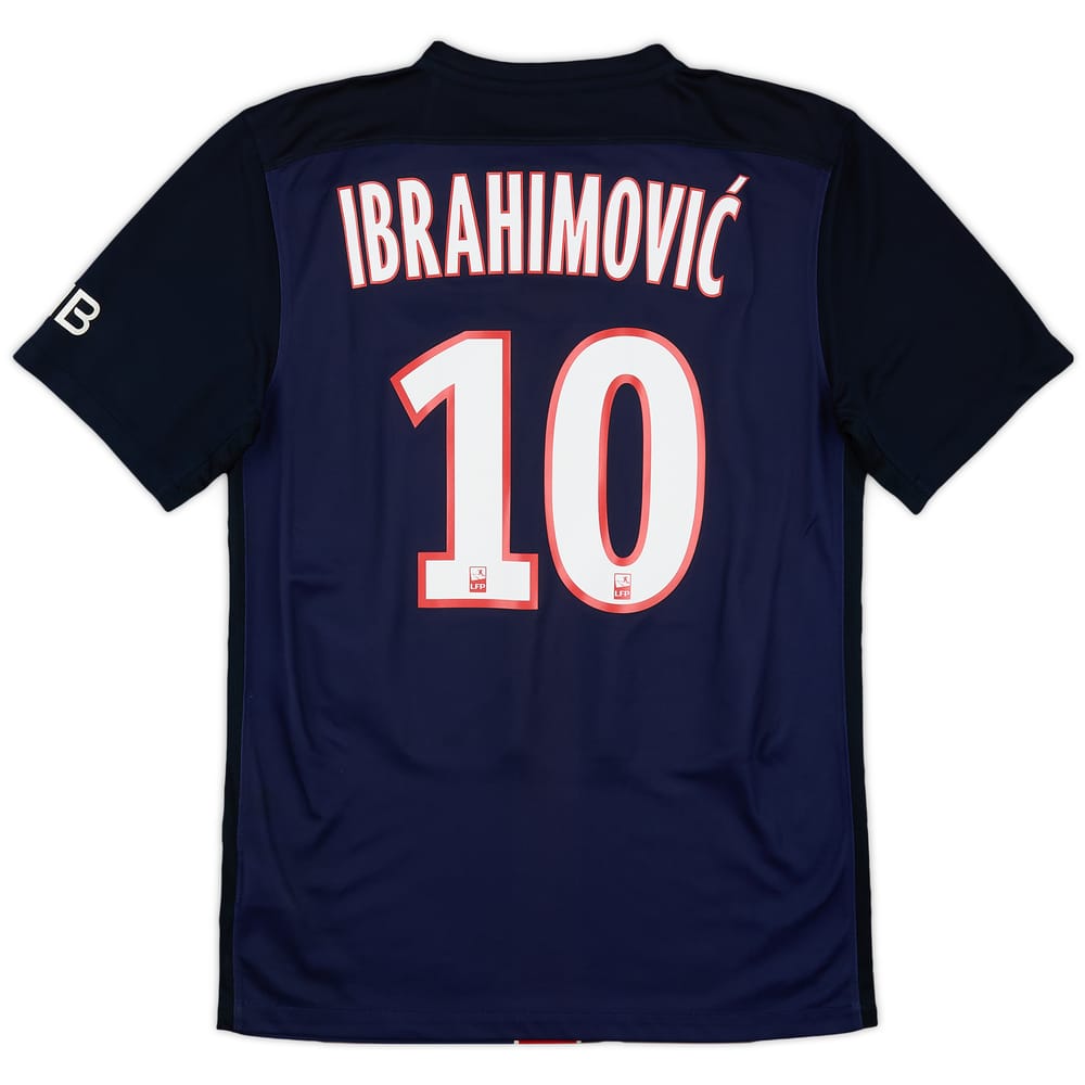 2015-16 Paris Saint-Germain Home Shirt Ibrahimovic #10 - 8/10 - (M)