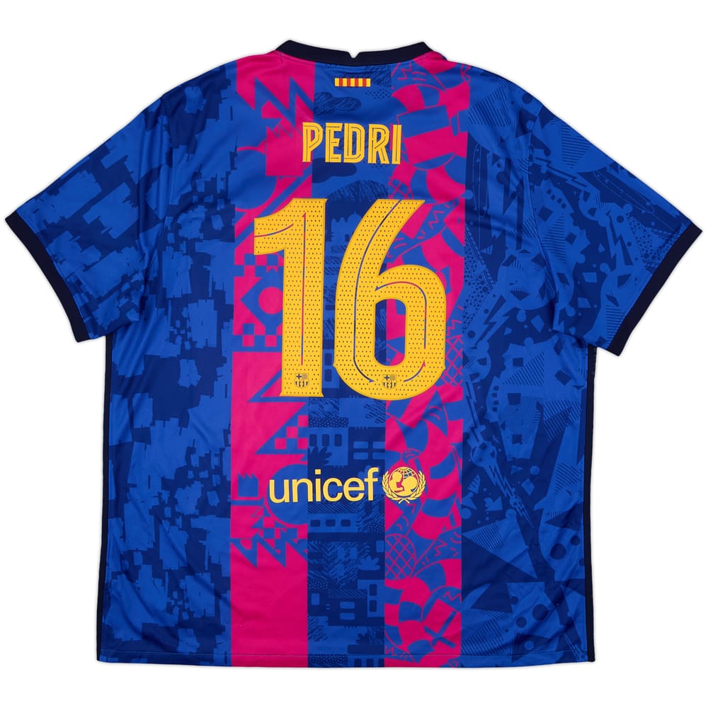 2021-22 Barcelona Third Shirt Pedri #16 - 8/10 - (XXL)