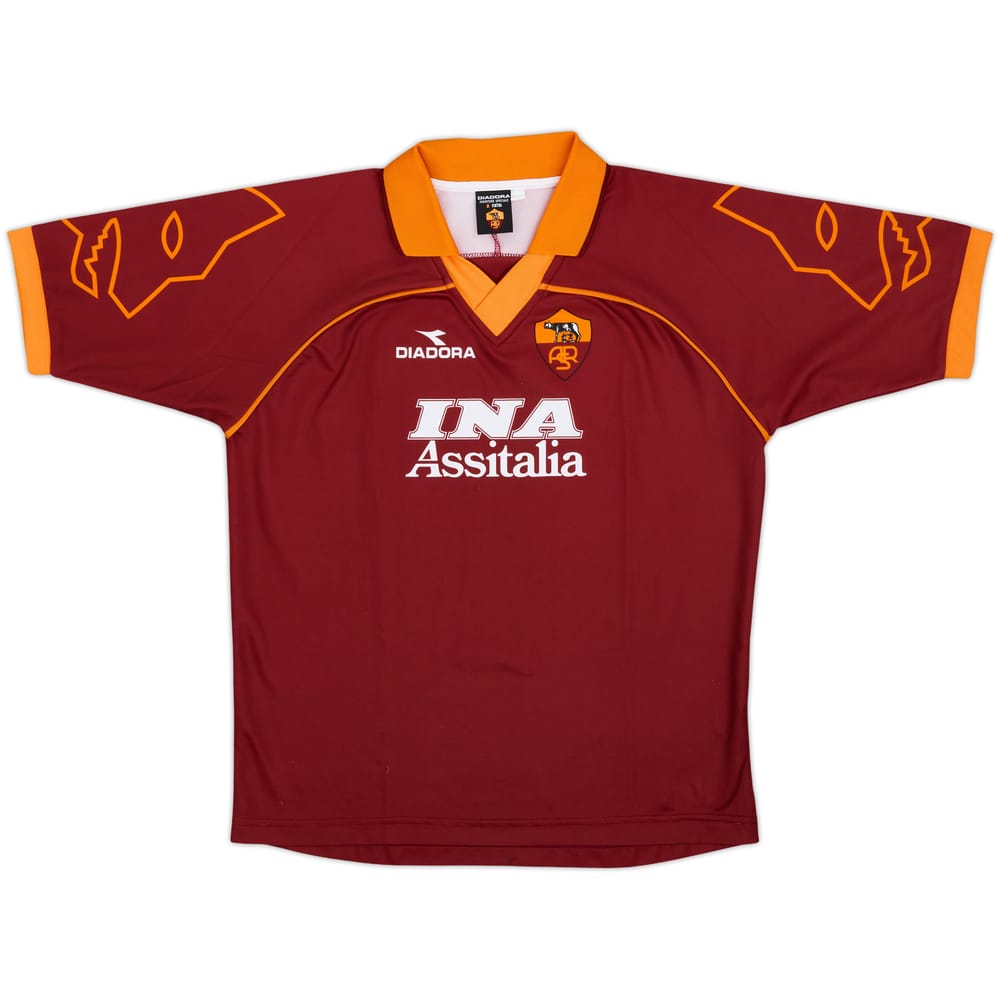 1999-00 Roma Basic Home Shirt - 8/10 - (XL.Boys)