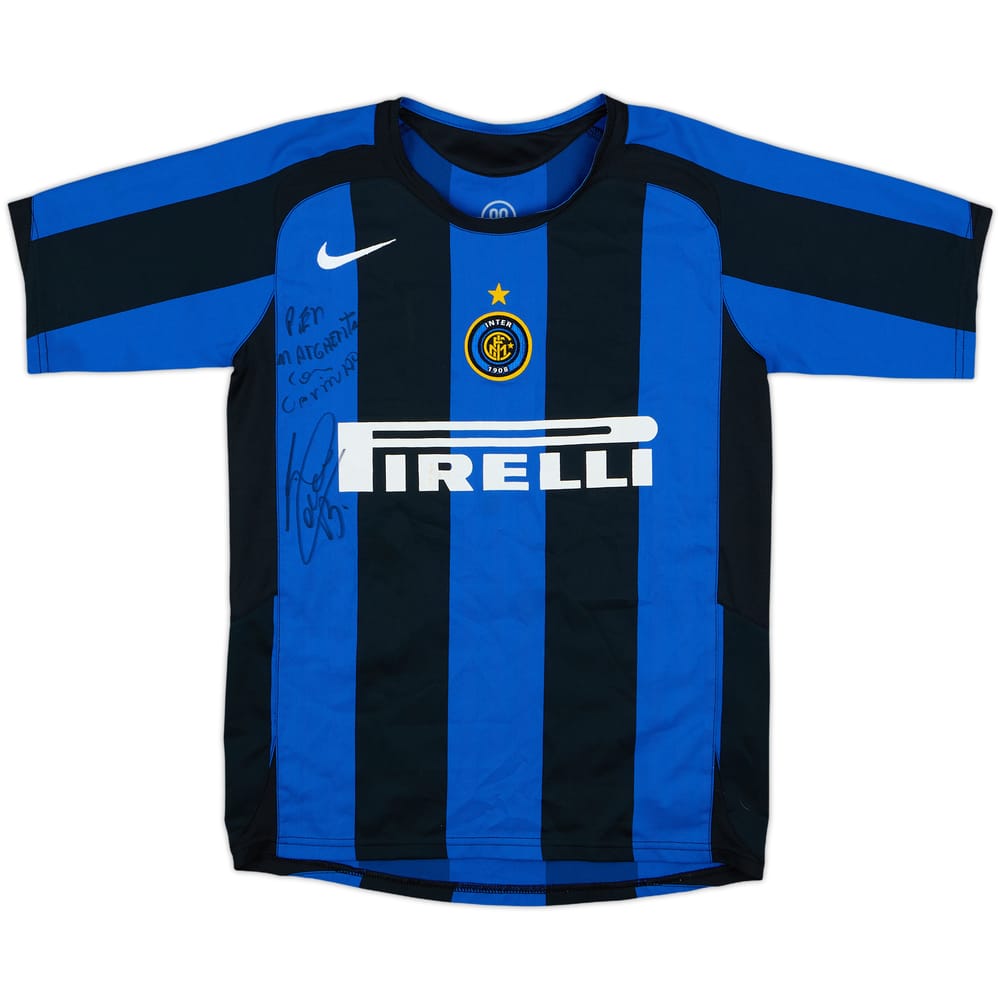 2005-06 Inter Milan Signed Home Shirt - 7/10 - (M.Boys)