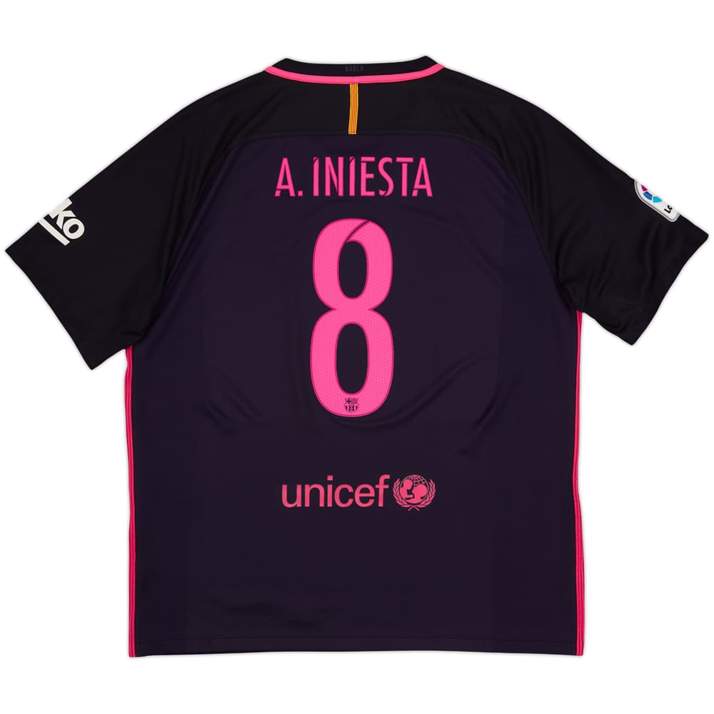 2016-17 Barcelona Away Shirt A.Iniesta #8 - 8/10 - (XL)