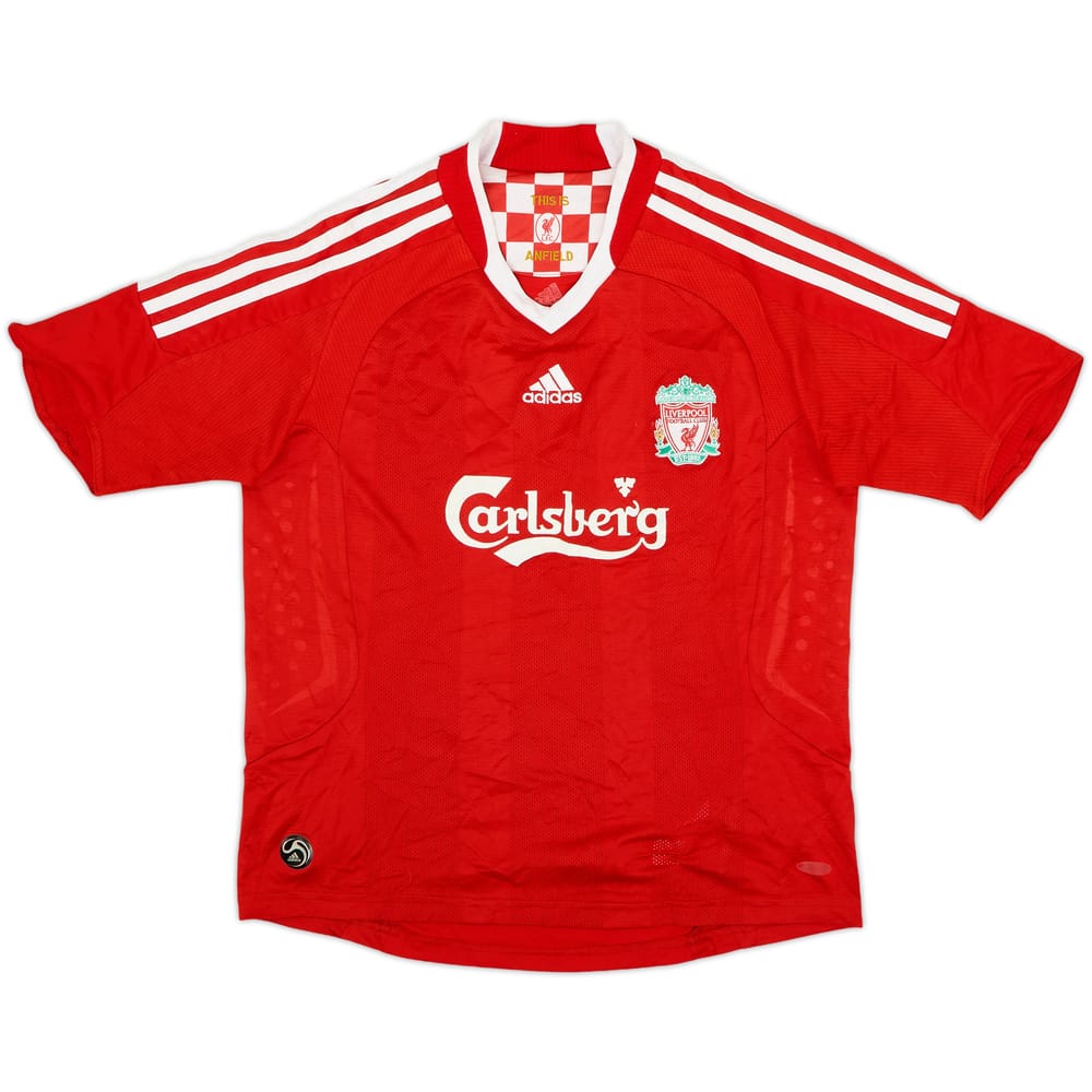 2008-10 Liverpool Home Shirt Gerrard #8 - 6/10 - (XL.Boys)