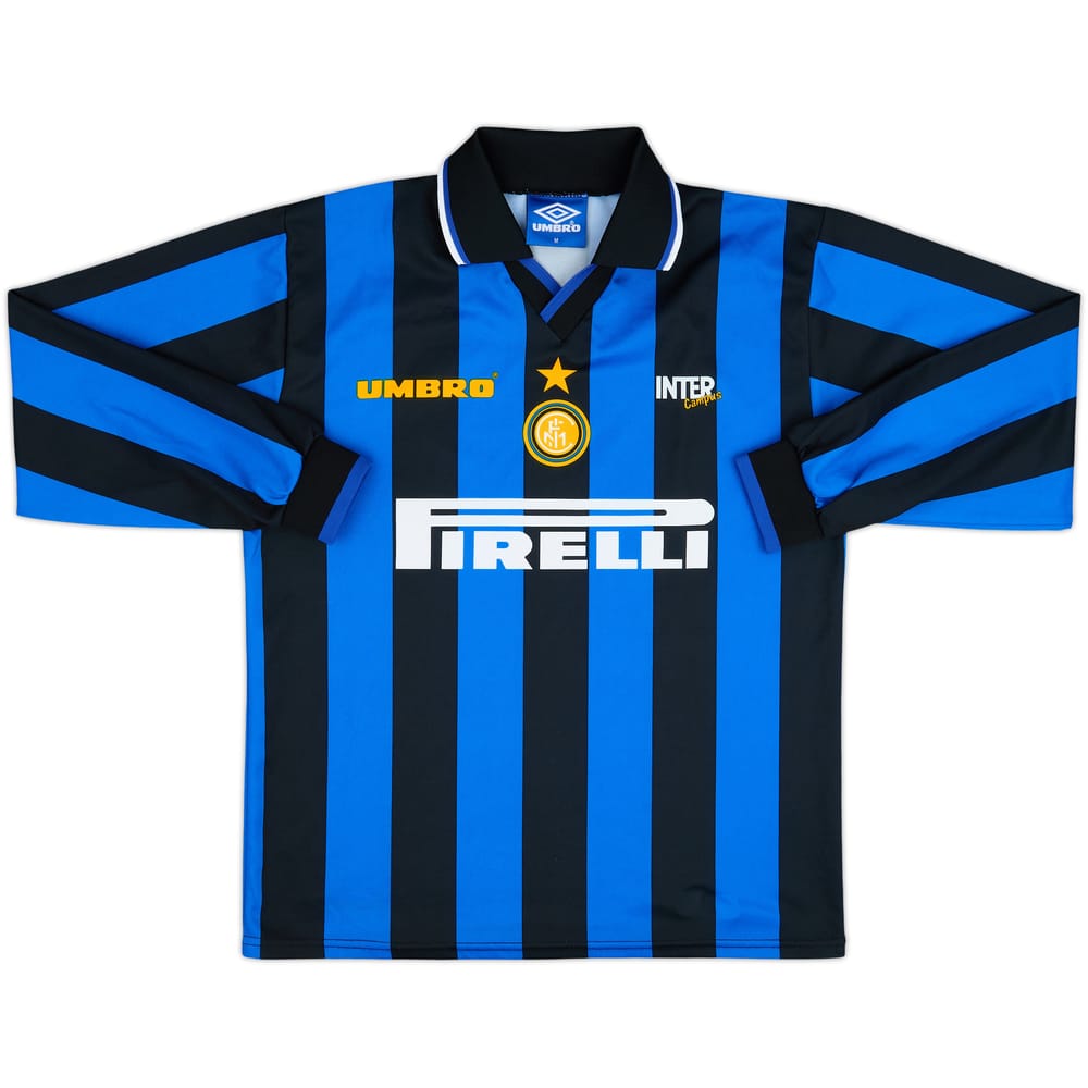 Camiseta de local básica de manga larga 'Campus' del Inter Milan 1997-98 - 9/10 - (M)