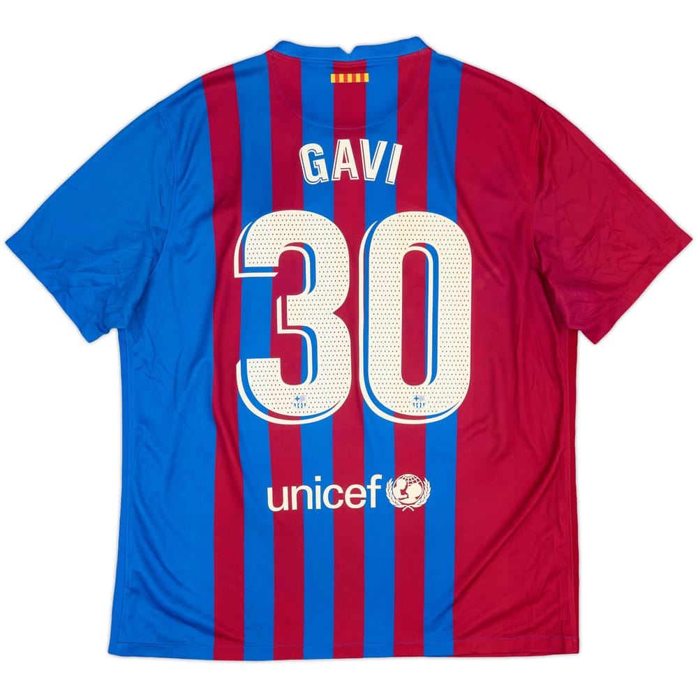 2021-22 Barcelona Home Shirt Gavi #30 - 7/10 - (XL)