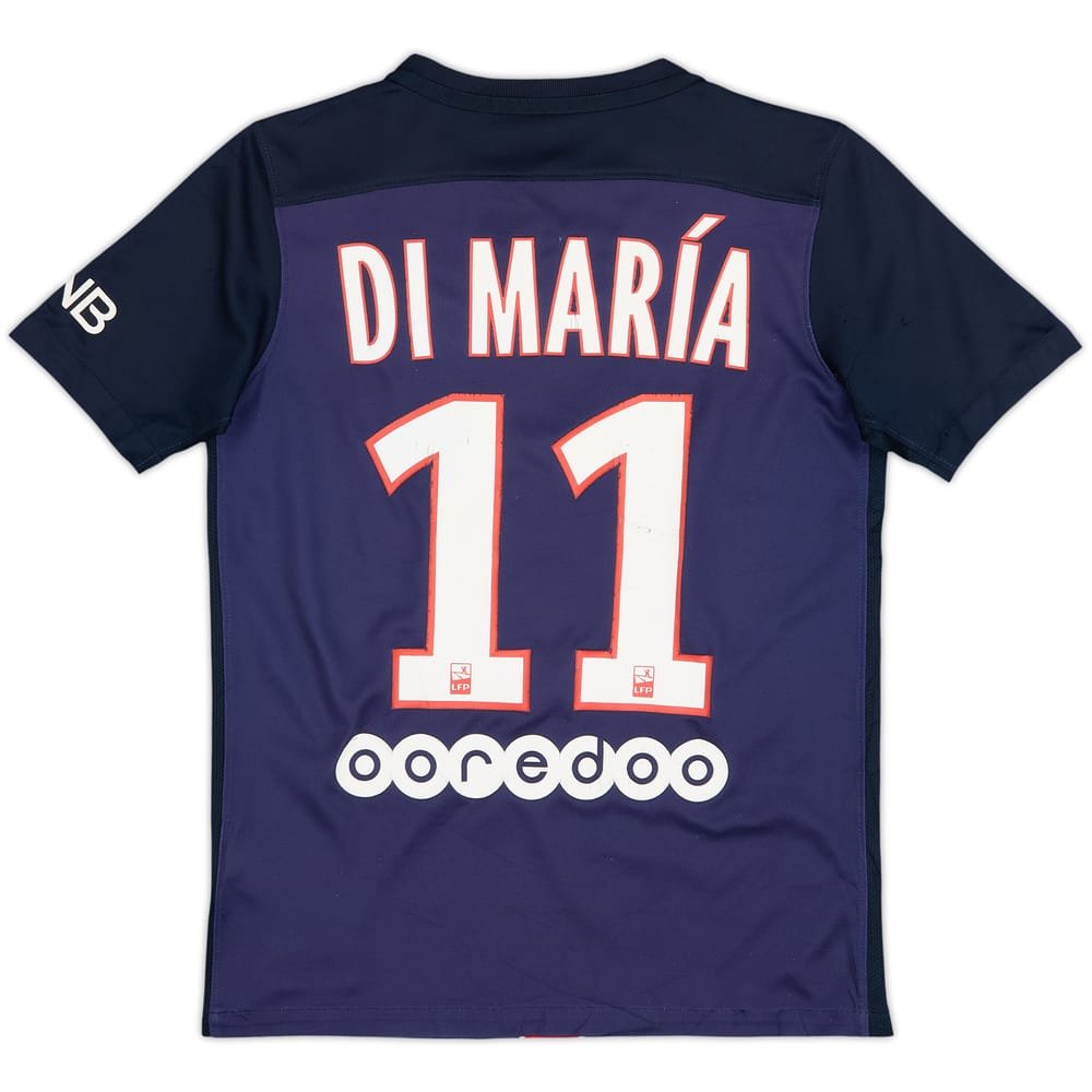Camiseta de local de Paris Saint-Germain 2015-16 DiMaria #11 - 6/10 - (M. Niños)