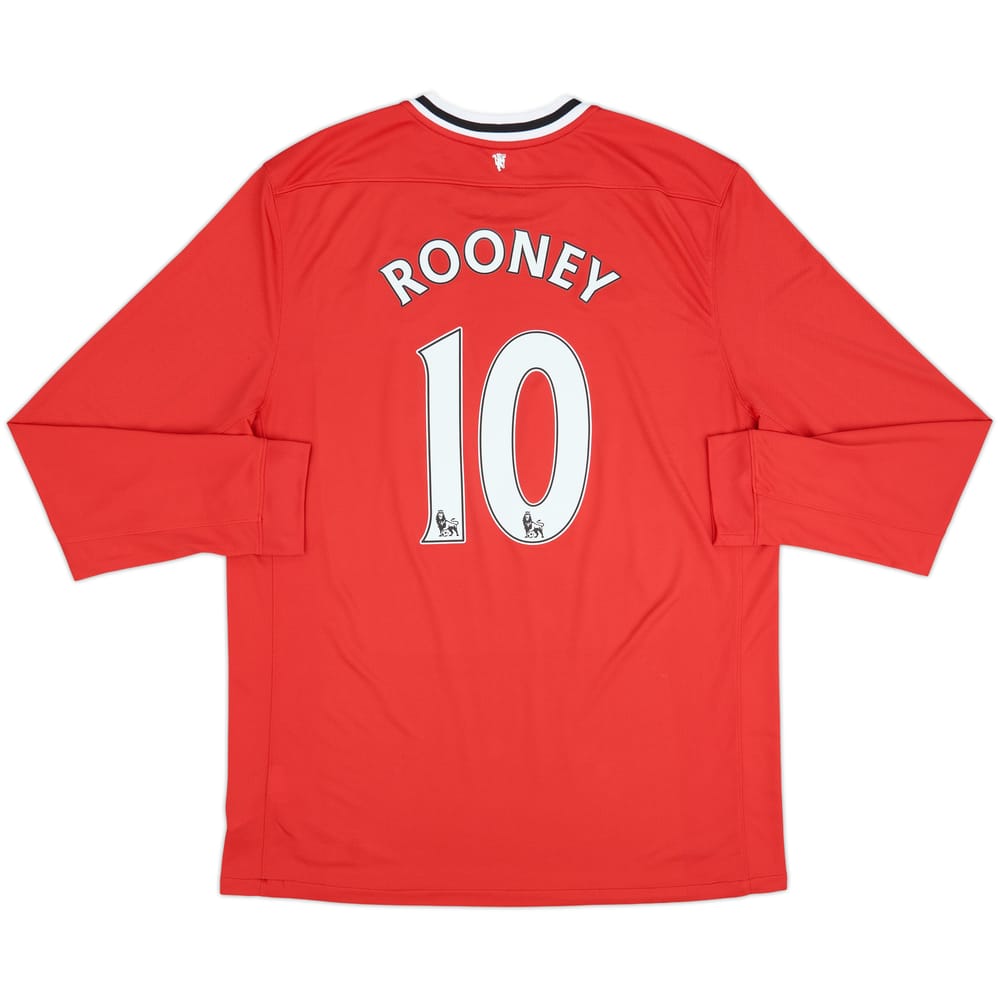 2011-12 Manchester United Home L/S Shirt Rooney #10 - 8/10 - (XXL)