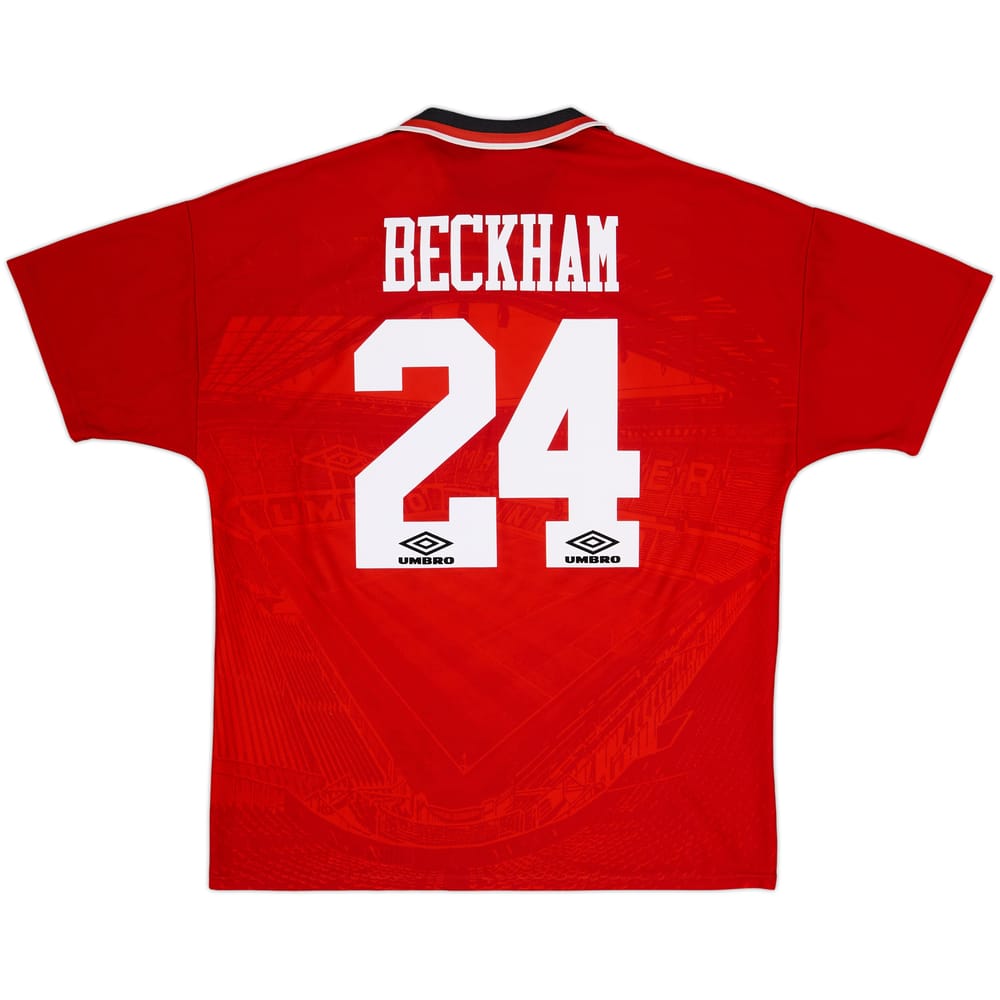 1994-96 Manchester United Home Shirt Beckham #24 - 8/10 - (XL)